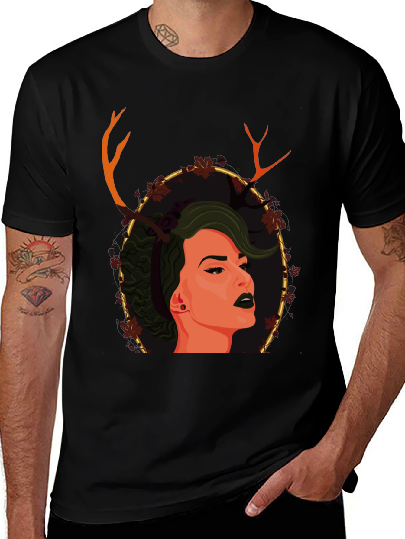Variant 26 of Antler Woman Graphic T-Shirt - Unique Design