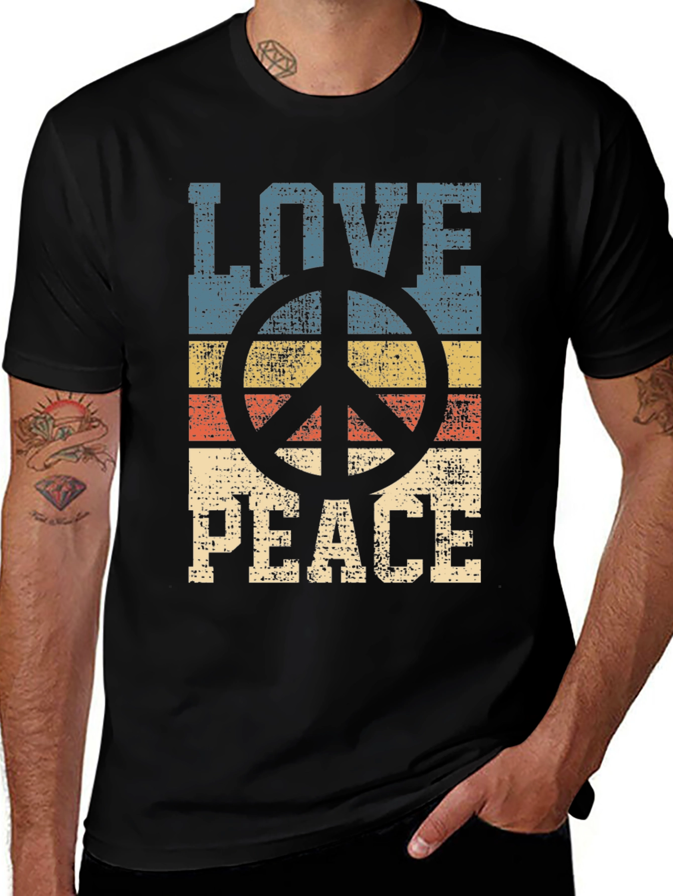 Variant 3 of Retro Love & Peace Graphic Tee
