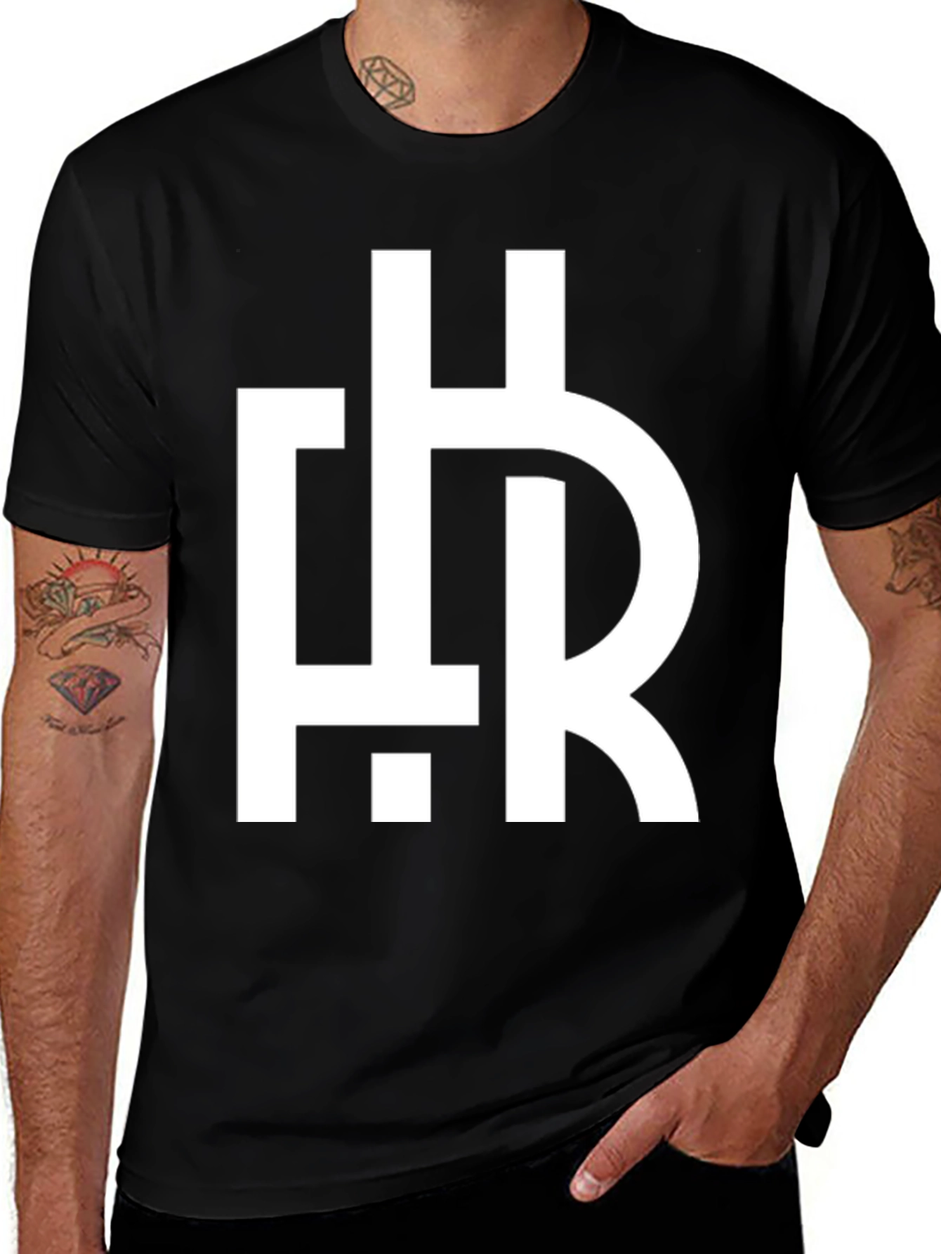 Variant 2 of Modern Black T-Shirt with White Abstract Logo