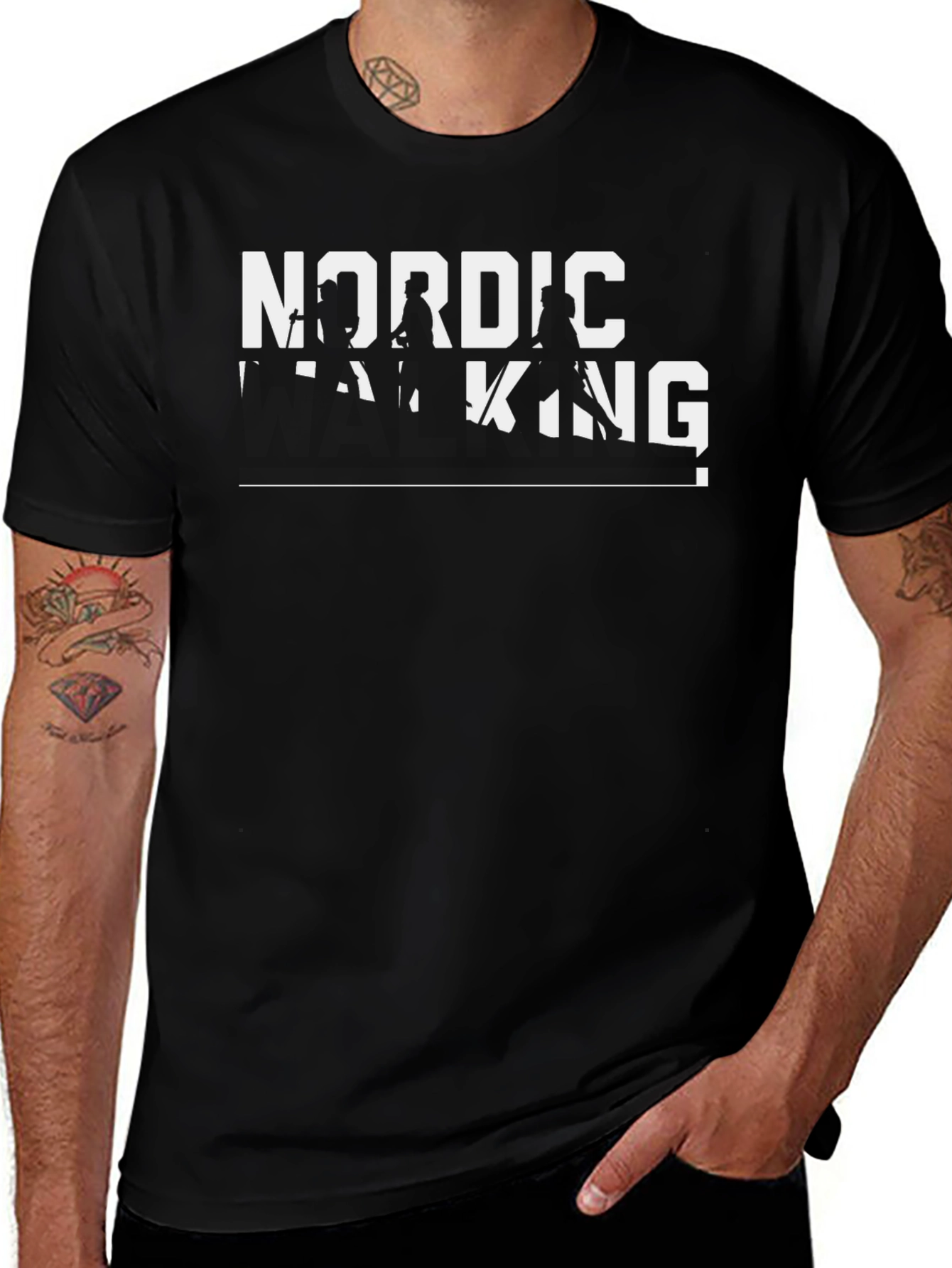 Nordic Walking King Black T-Shirt