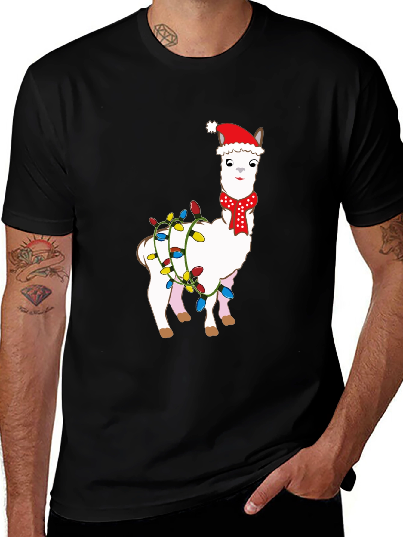 Variant 5 of Holiday Llama Graphic Tee - Christmas Festive Shirt