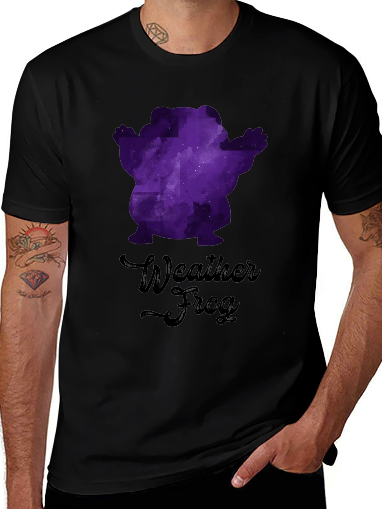 Variant 21 of Weather Frog Graphic Tee - Men's Black T-Shirt
