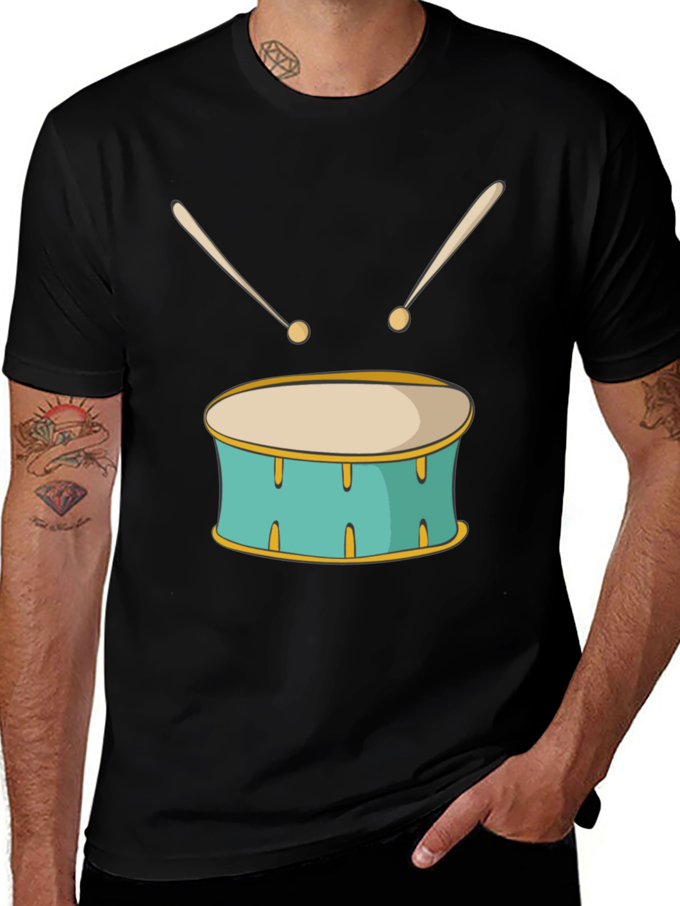 Variant 4 of Drum Graphic Black T-Shirt