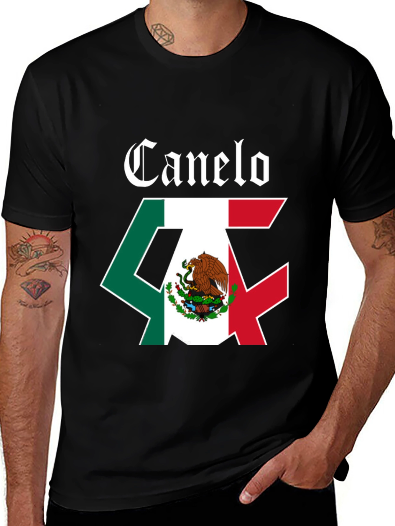 Canelo Mexico Flag Black T-Shirt