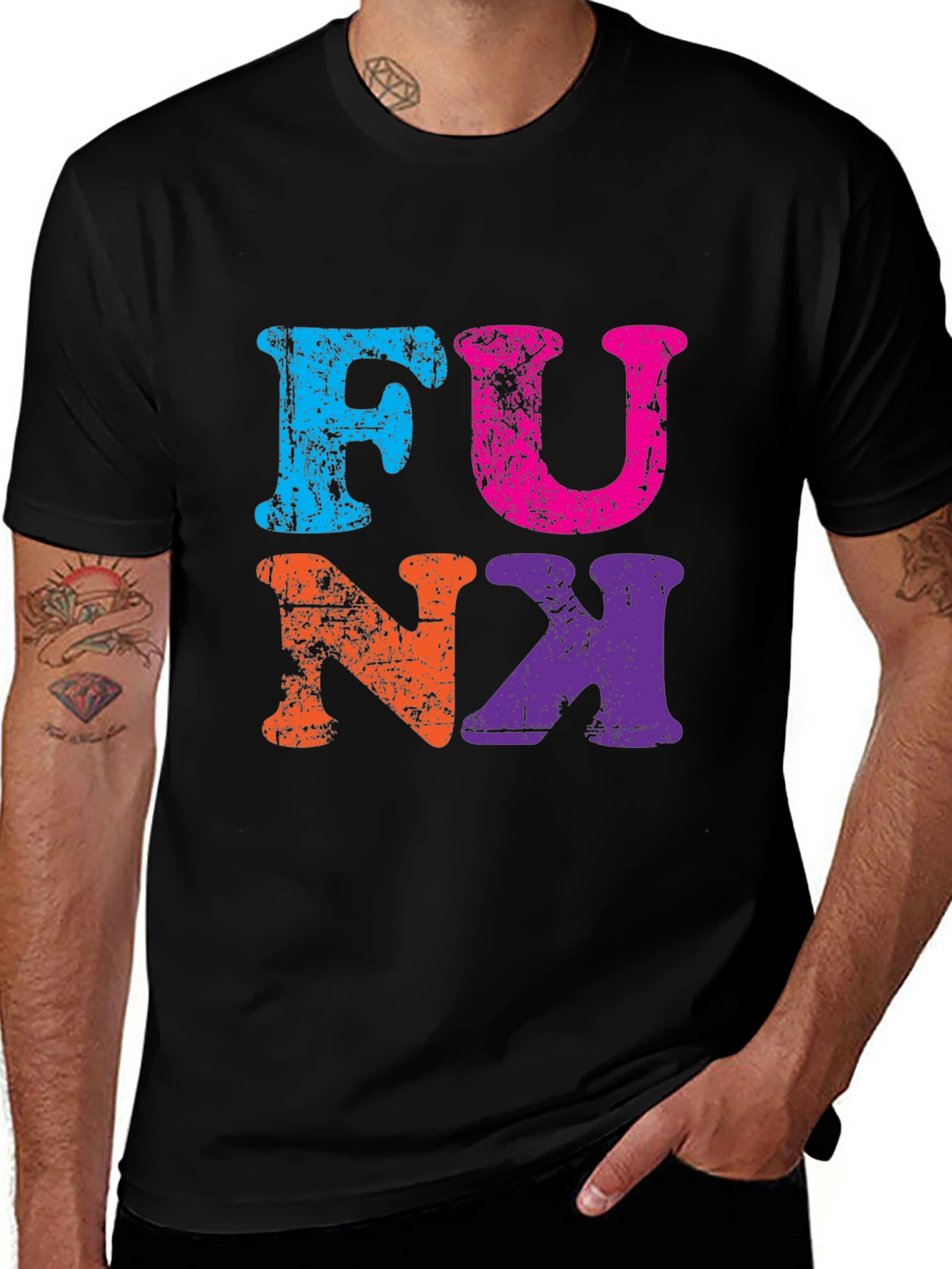 Variant 18 of Retro Funk Graphic Tee - Black Cotton T-Shirt