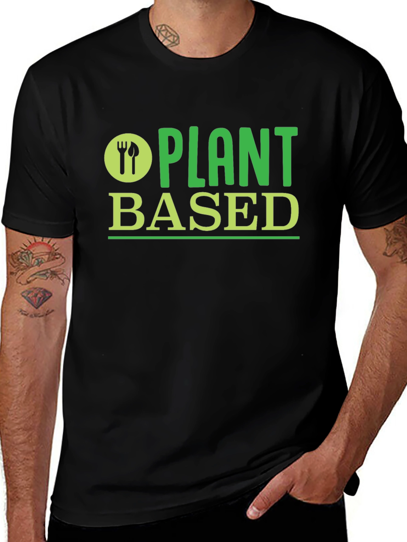 Variant 24 of Plant Based Black T-Shirt - Vegan Friendly Apparel