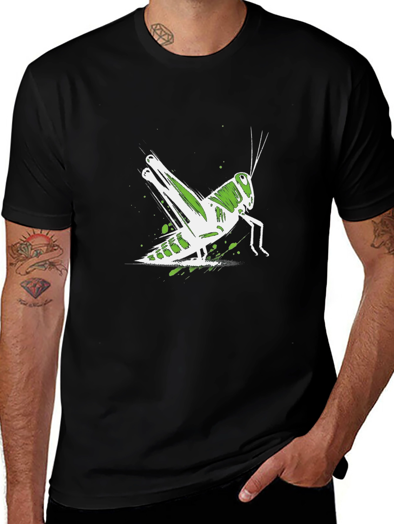 Grasshopper Graphic Tee - Stylish Insect Design