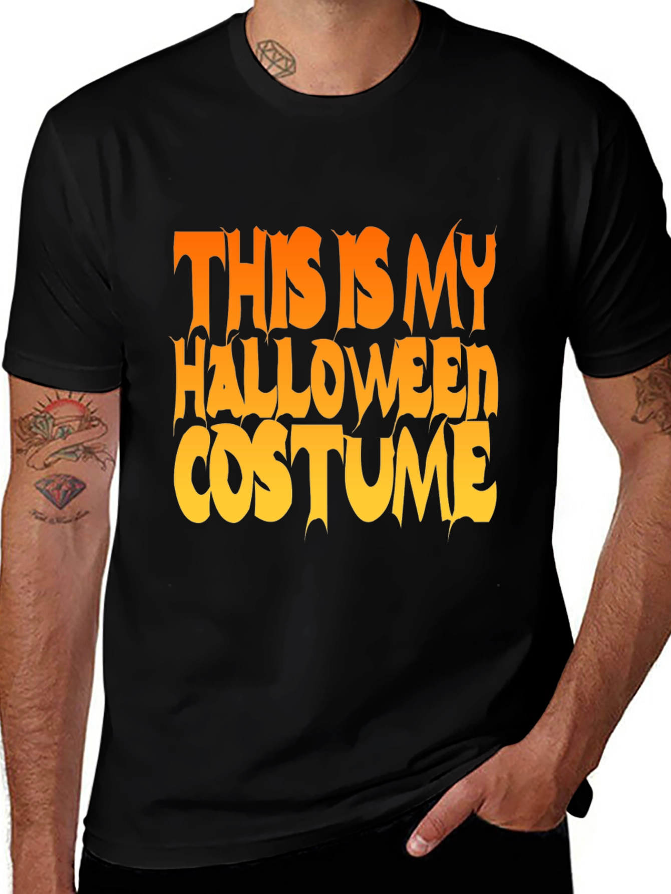 Halloween Costume Graphic Tee - Black