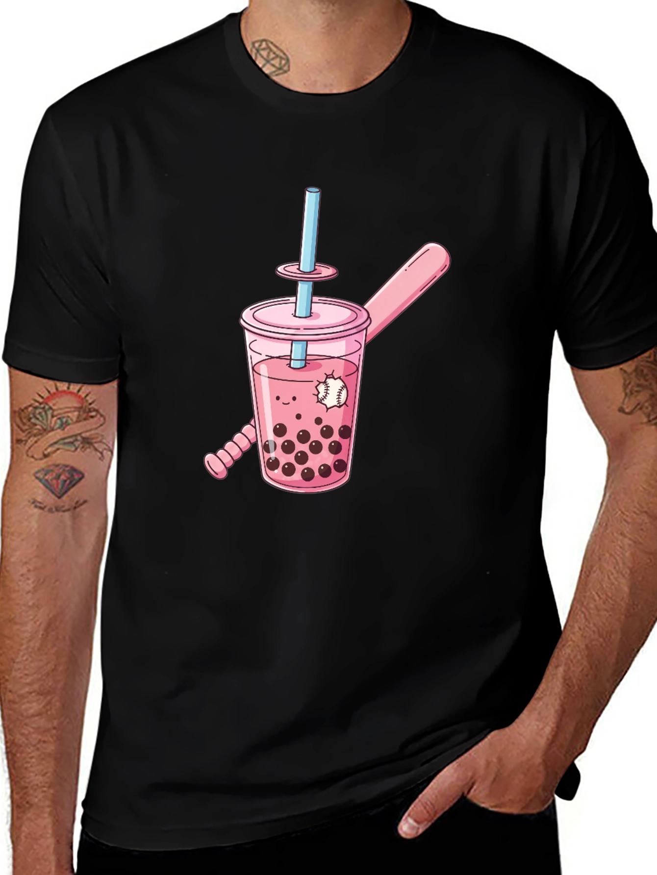 Variant 25 of Bubble Tea Baseball Graphic Tee