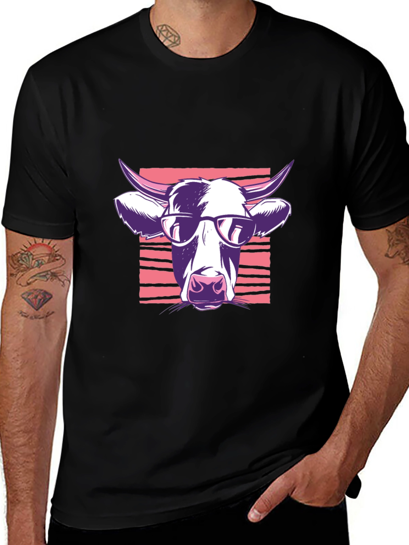 Variant 22 of Cool Cow Graphic Tee - Black Cotton T-Shirt
