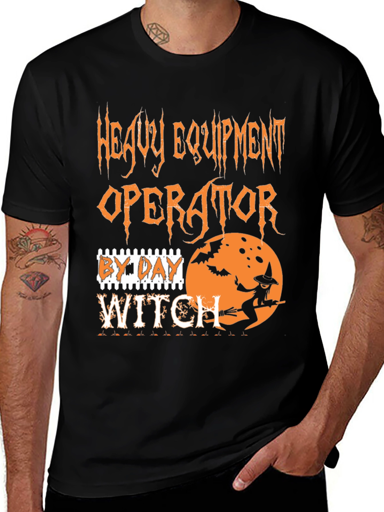 Heavy Equipment Operator By Day Witch Halloween T-Shirt