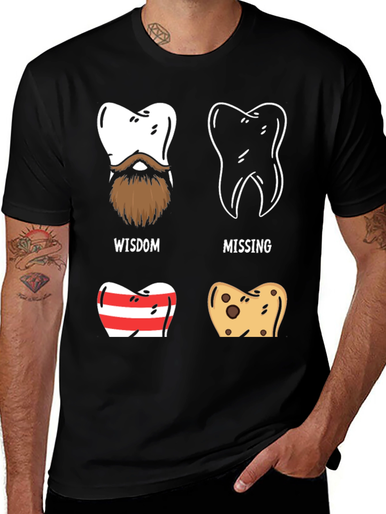 Variant 20 of Dental Humor Graphic Tee - "Tooth Types" Design