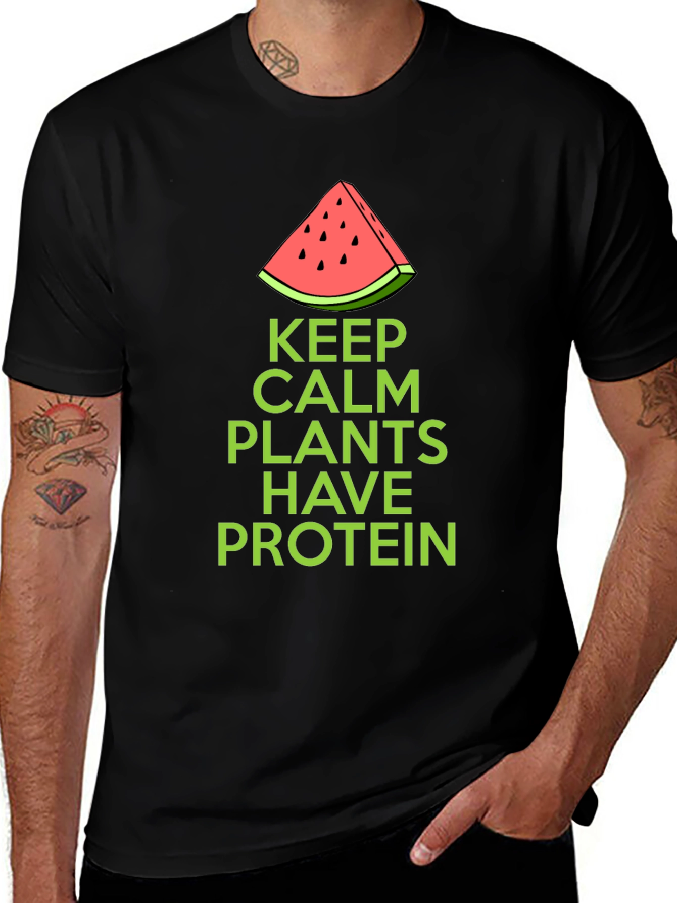 Variant 15 of Keep Calm Plants Have Protein - Graphic Tee