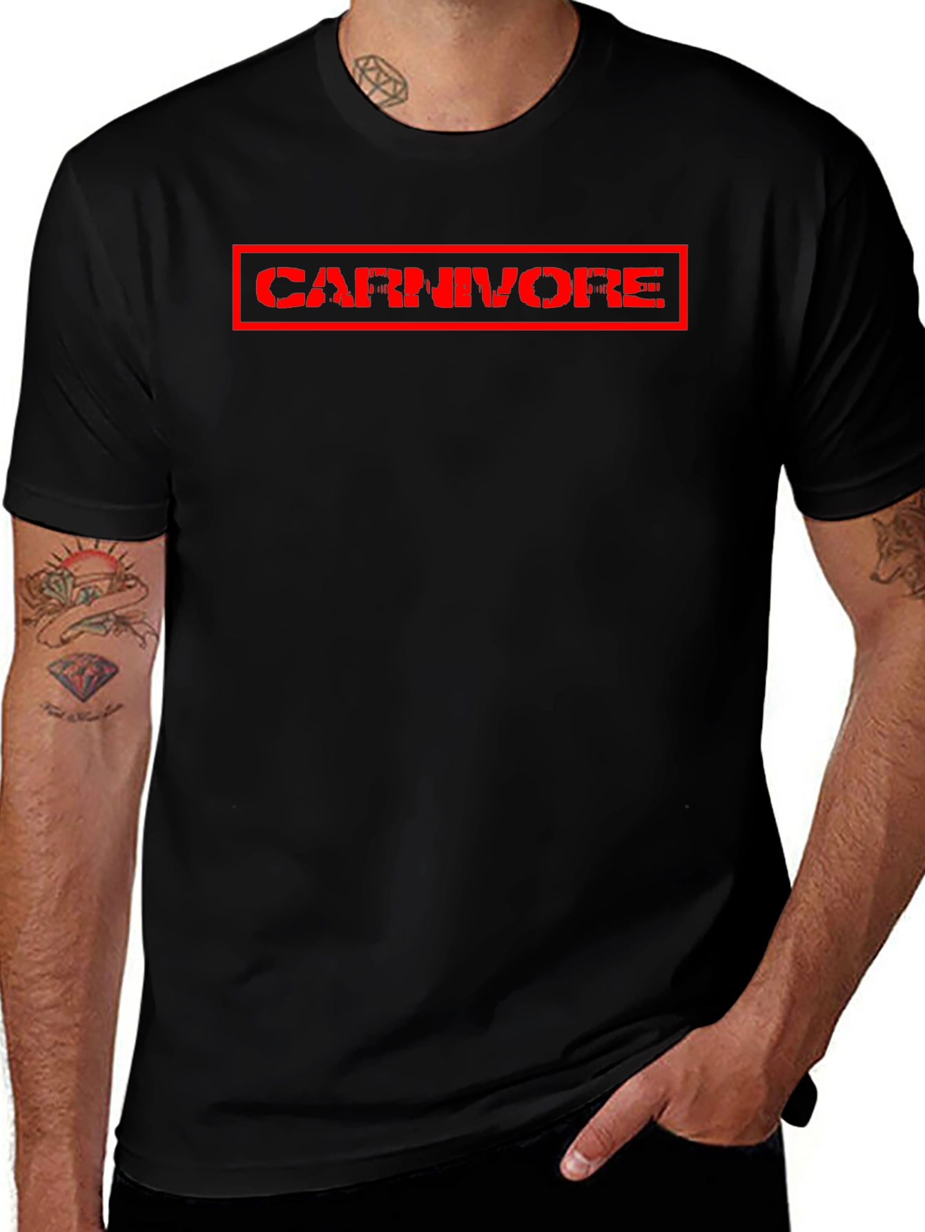 Variant 9 of Carnivore Graphic T-Shirt - Bold Red Design on Black