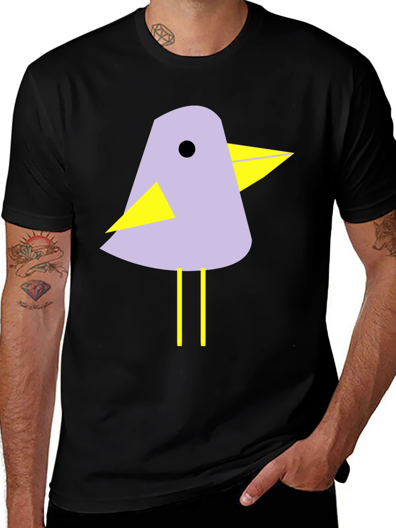 Variant 7 of Bird Graphic Print Men's T-Shirt - Casual Crew Neck Tee