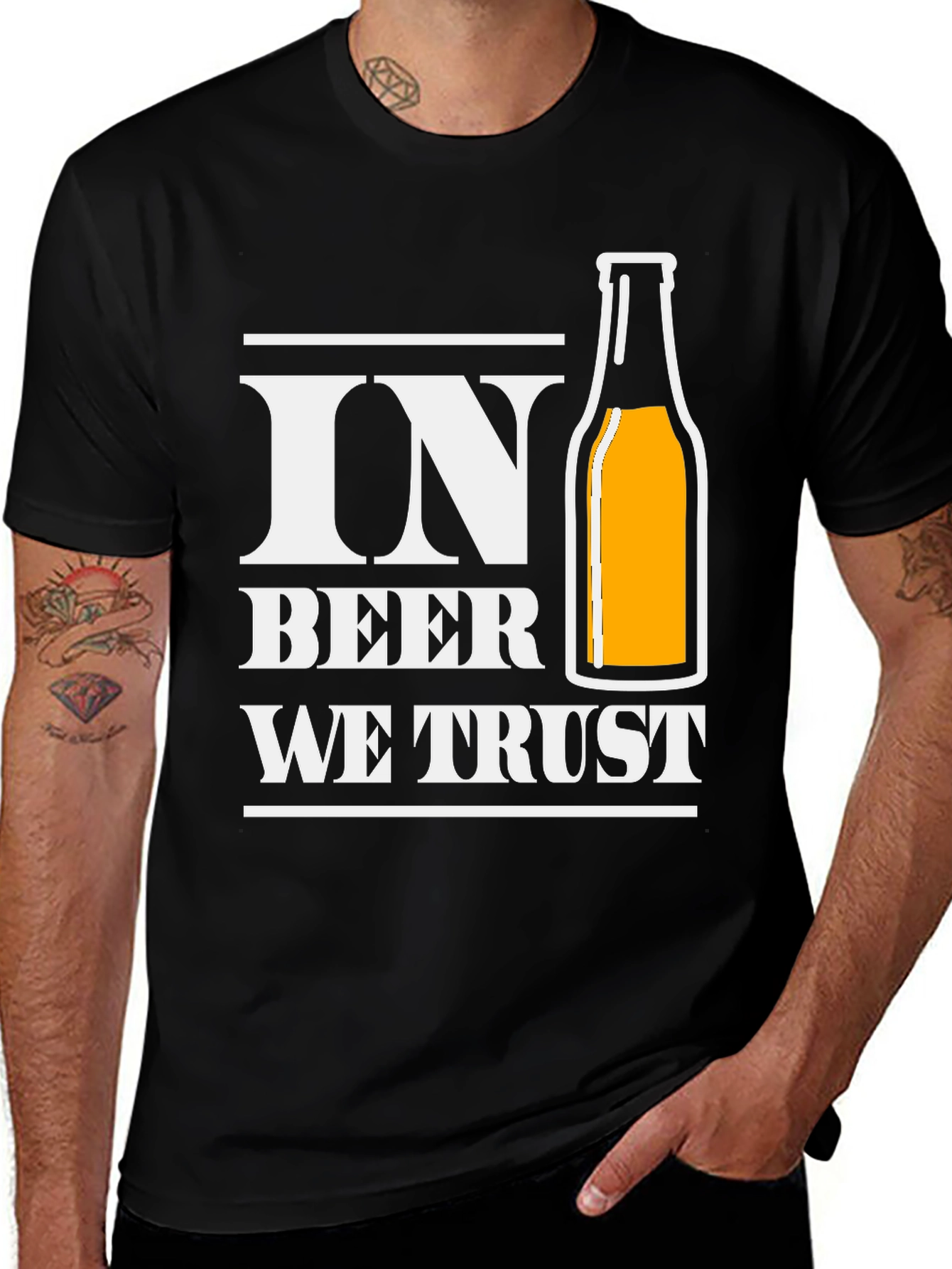 Variant 28 of In Beer We Trust Graphic Tee - Soft Cotton Crew Neck