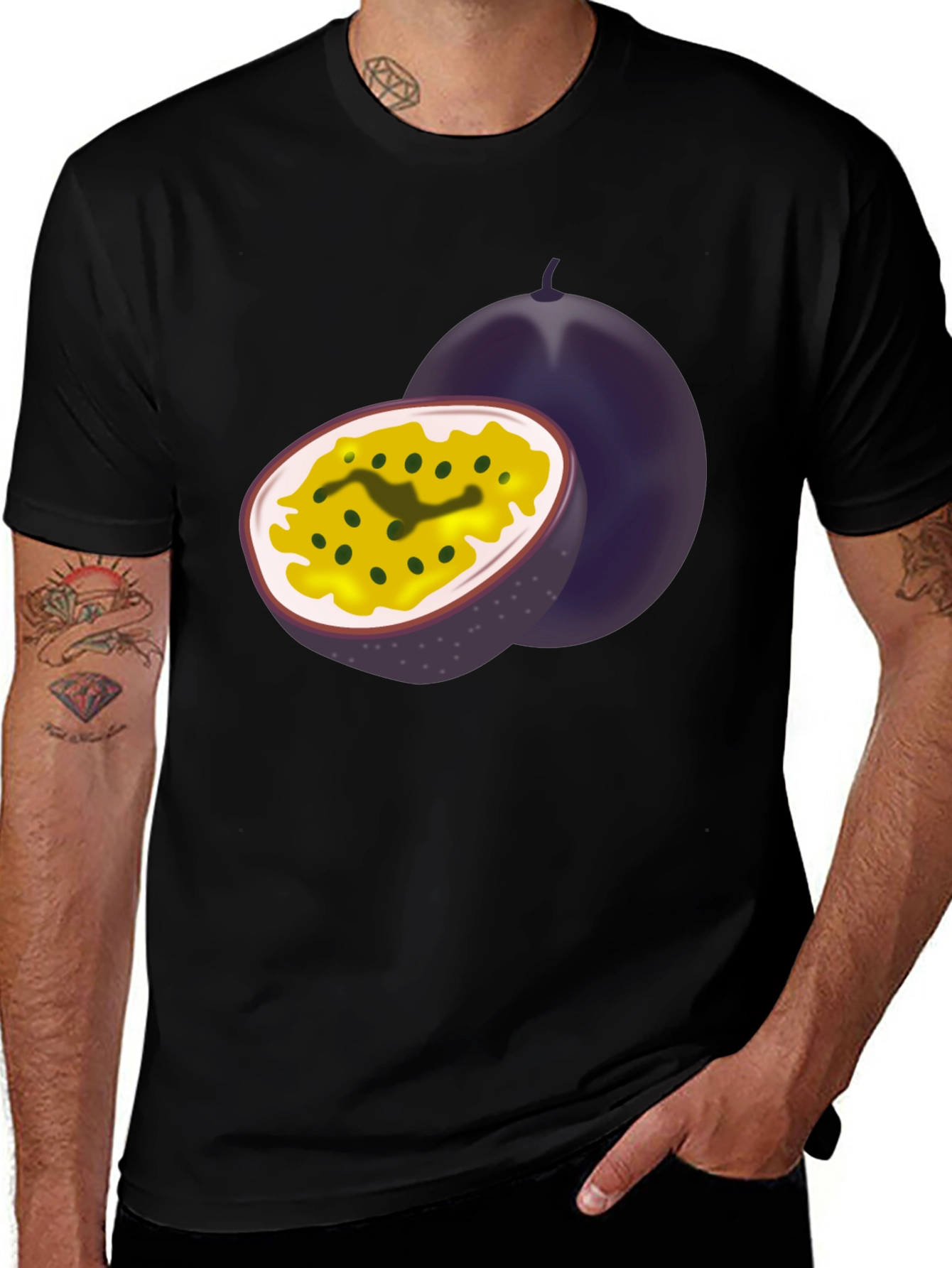 Variant 10 of Passion Fruit Graphic Black Tee