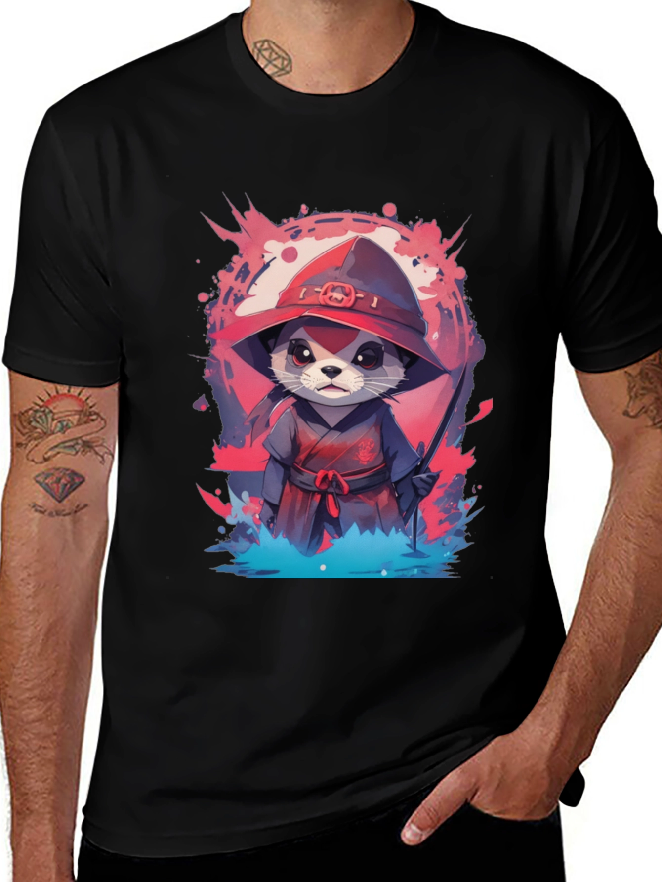 Variant 22 of Ninja Otter Graphic Tee - Unique Design