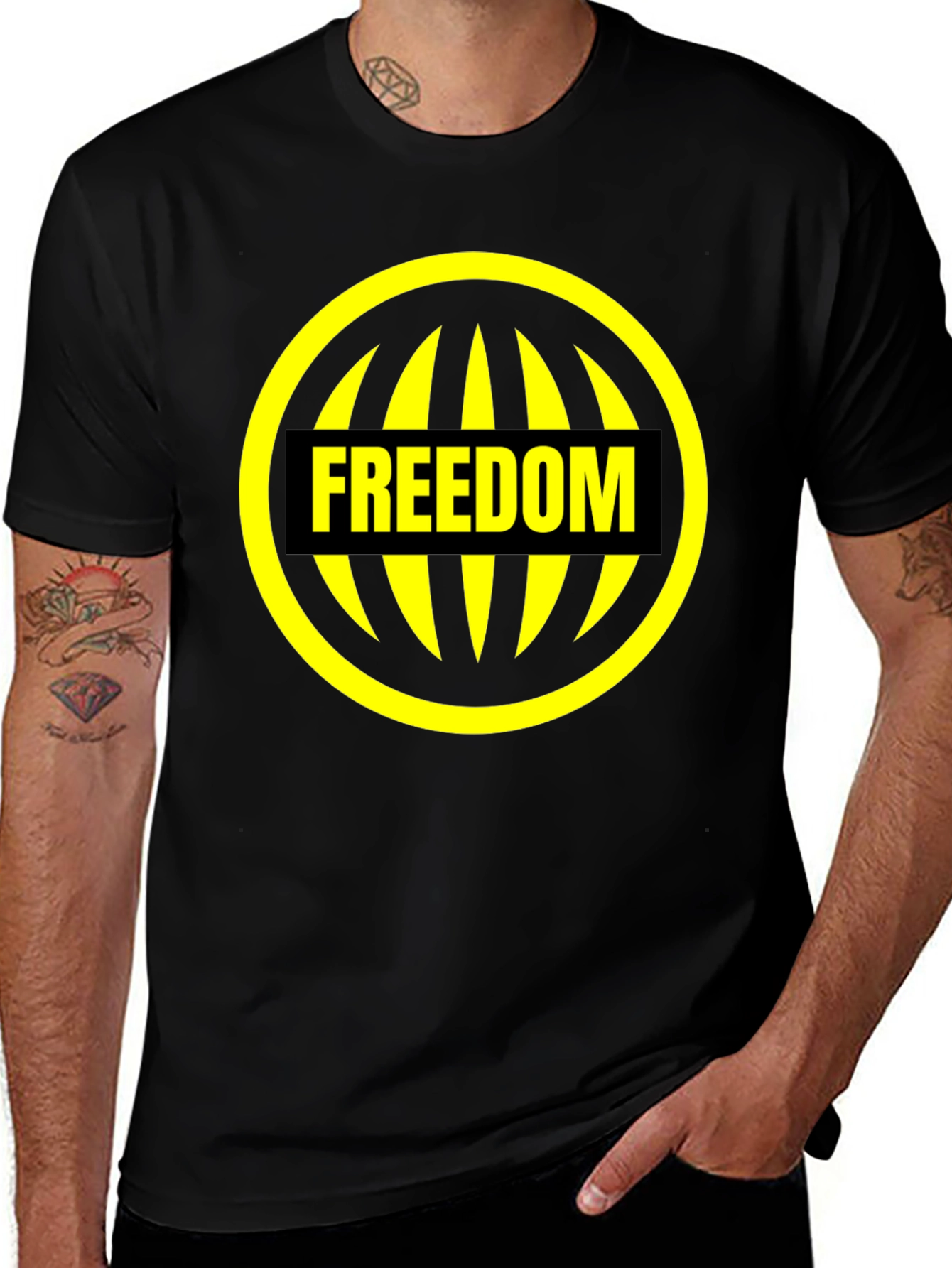Variant 6 of Freedom Graphic T-Shirt - Black Tee