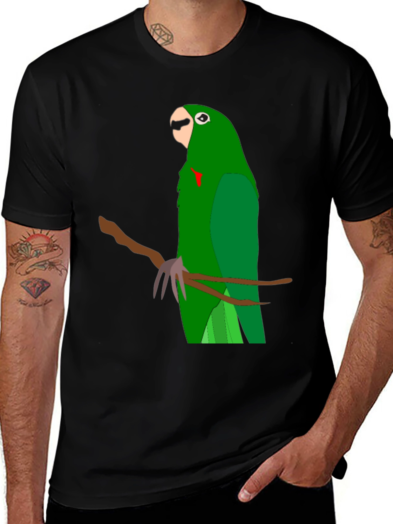 Variant 6 of Parrot Graphic Black T-Shirt