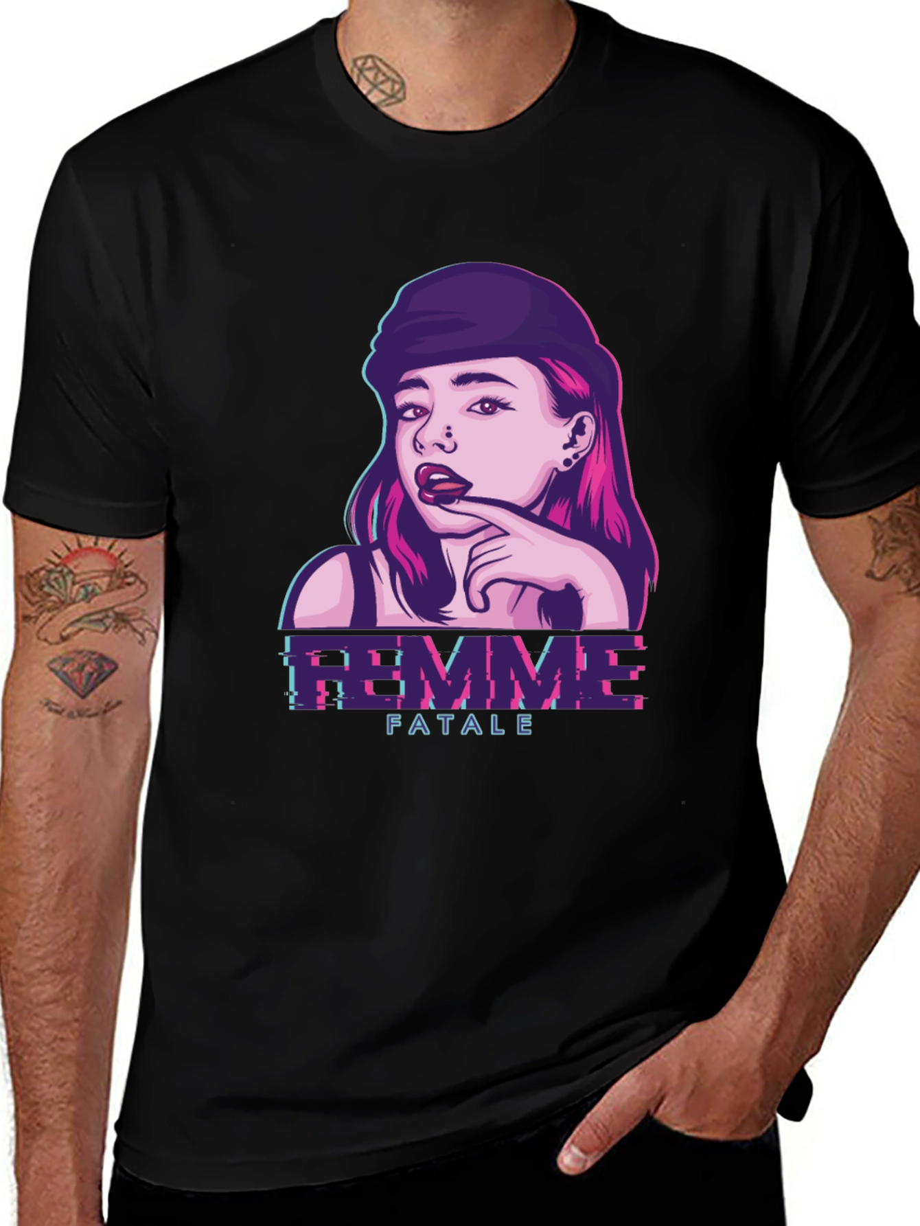 Variant 26 of Femme Fatale Graphic Tee - Black T-Shirt