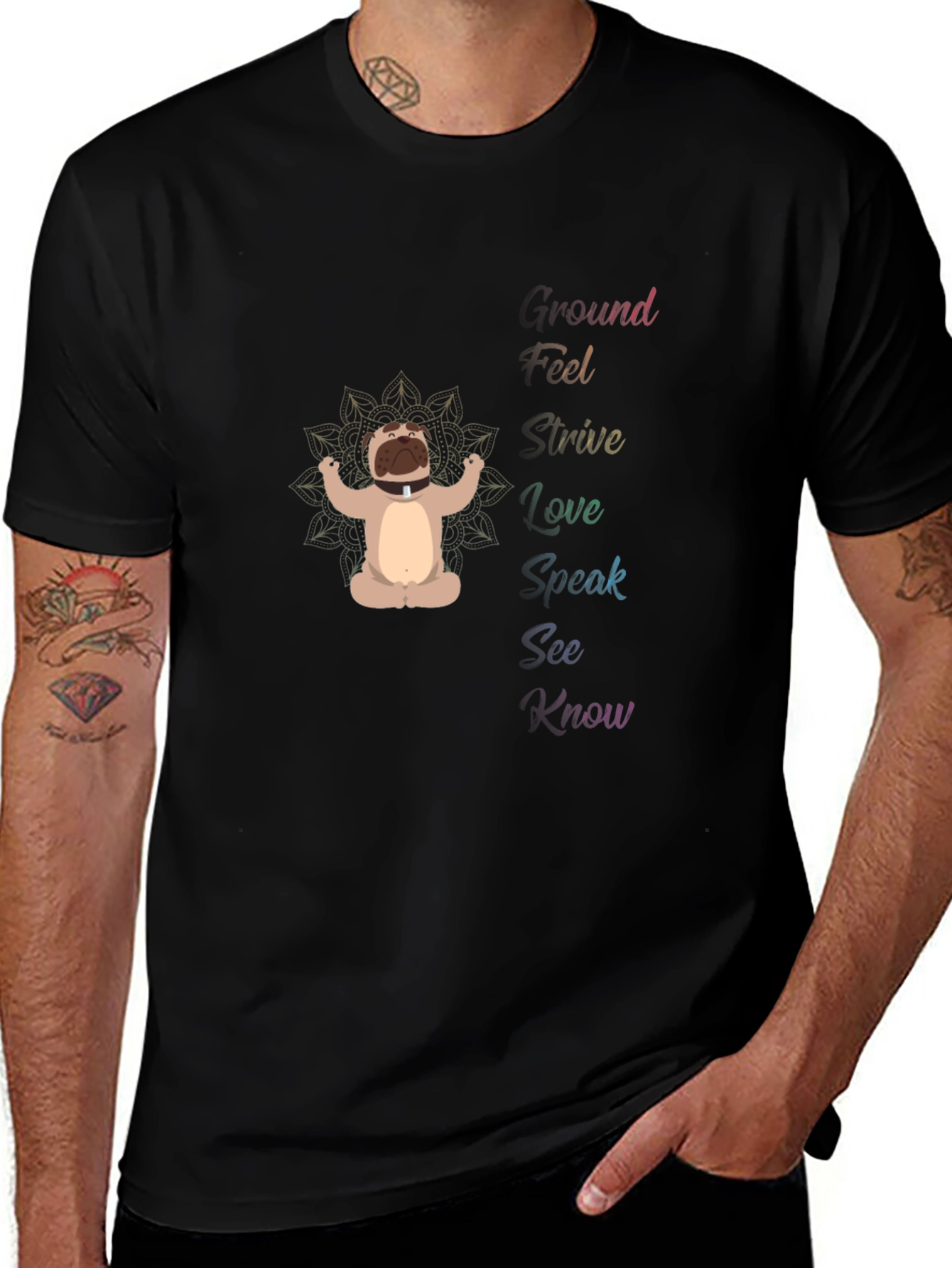 Mindful Pug Meditation T-Shirt - Find Your Inner Peace