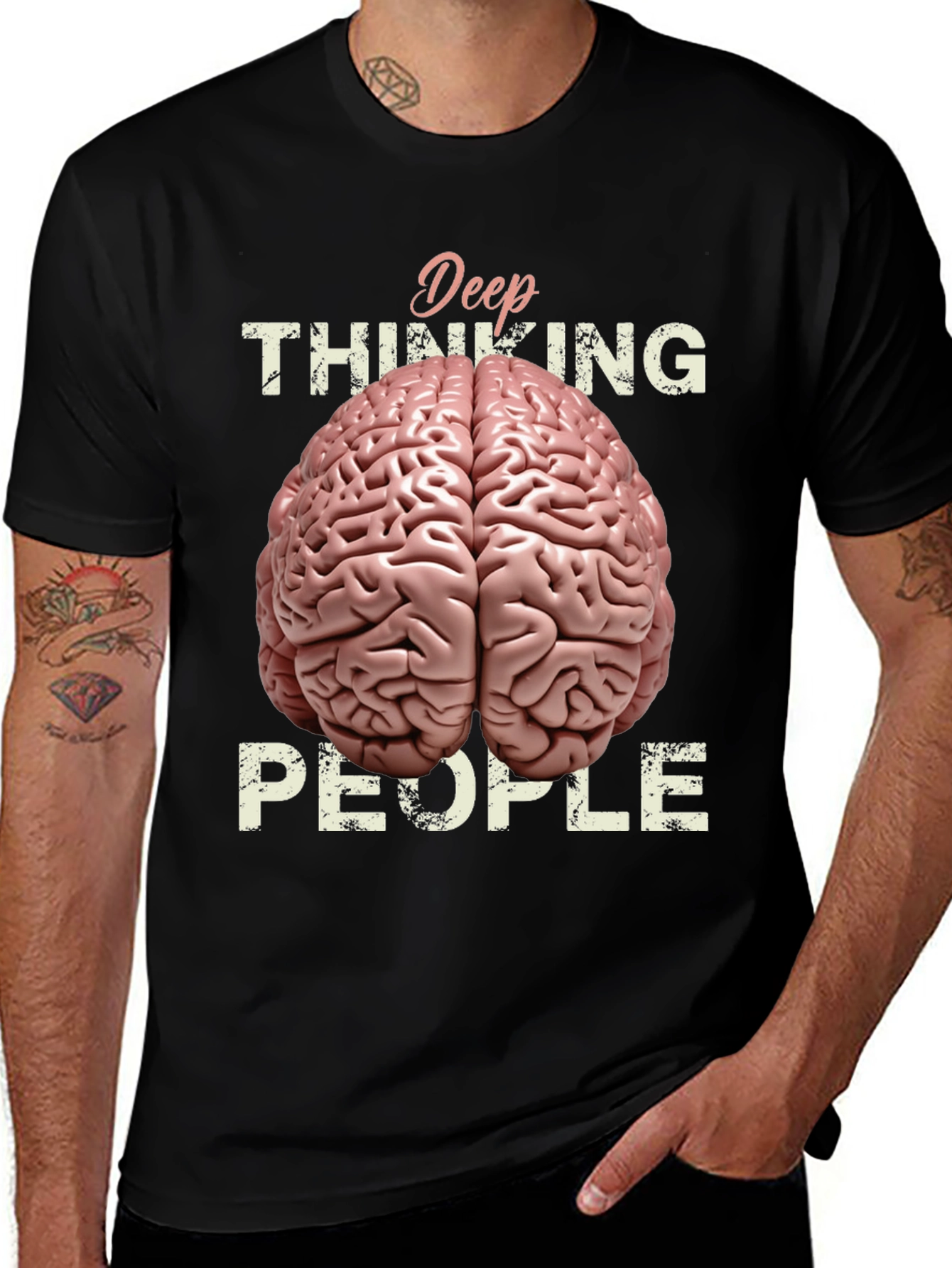 Variant 12 of Deep Thinking Brain Graphic T-Shirt
