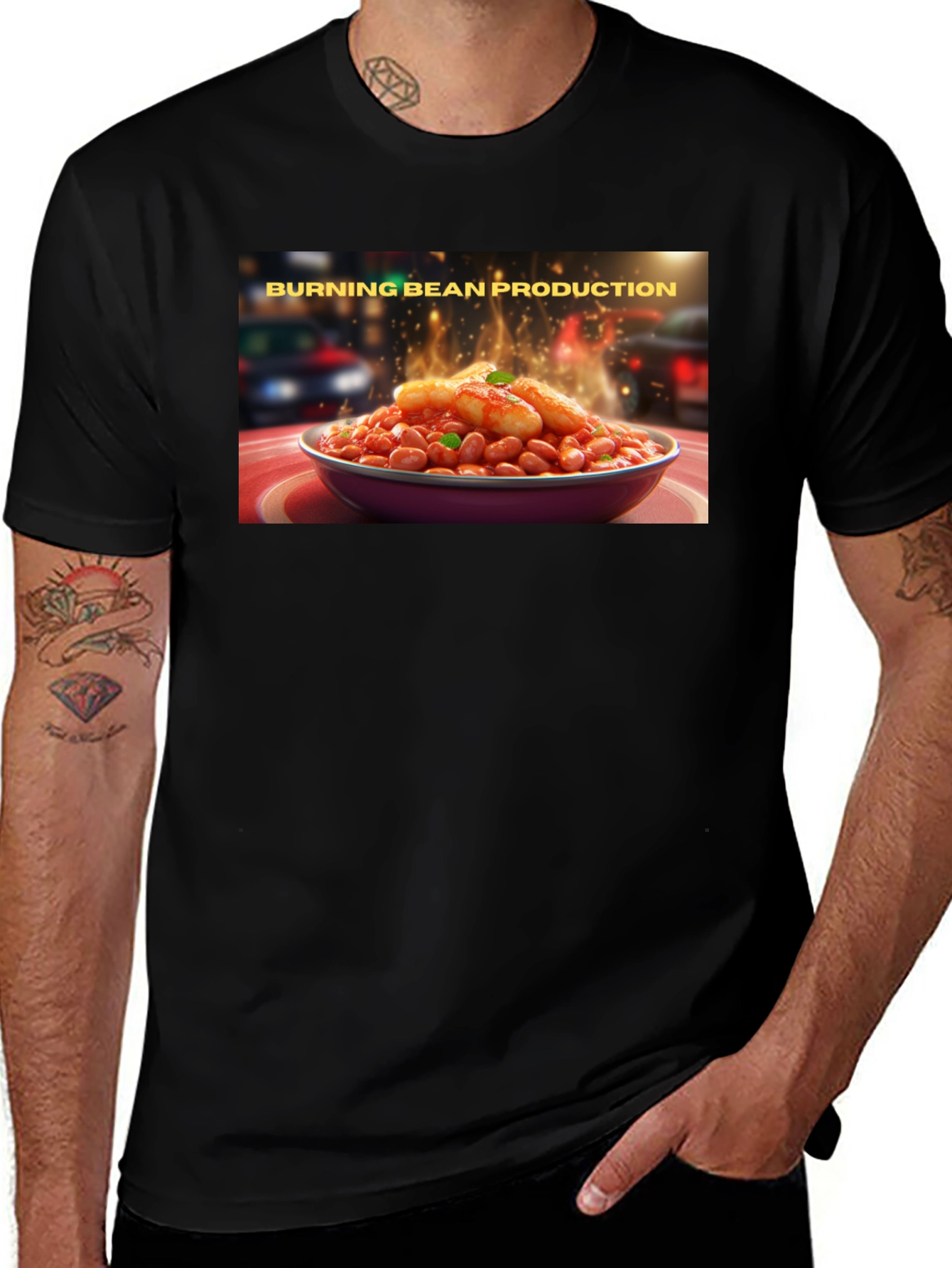 Variant 8 of Burning Bean Production T-Shirt: Unique Graphic Tee
