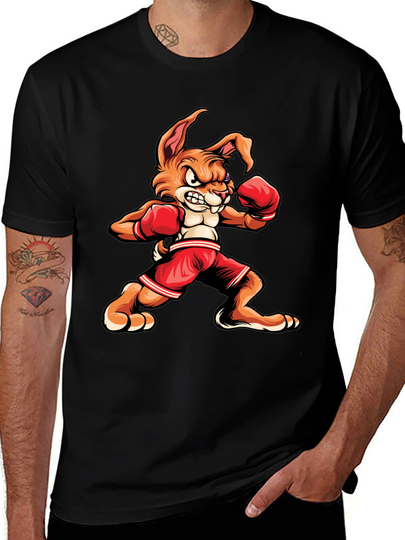 Variant 8 of Boxer Rabbit T-Shirt - Cartoon Animal Tee