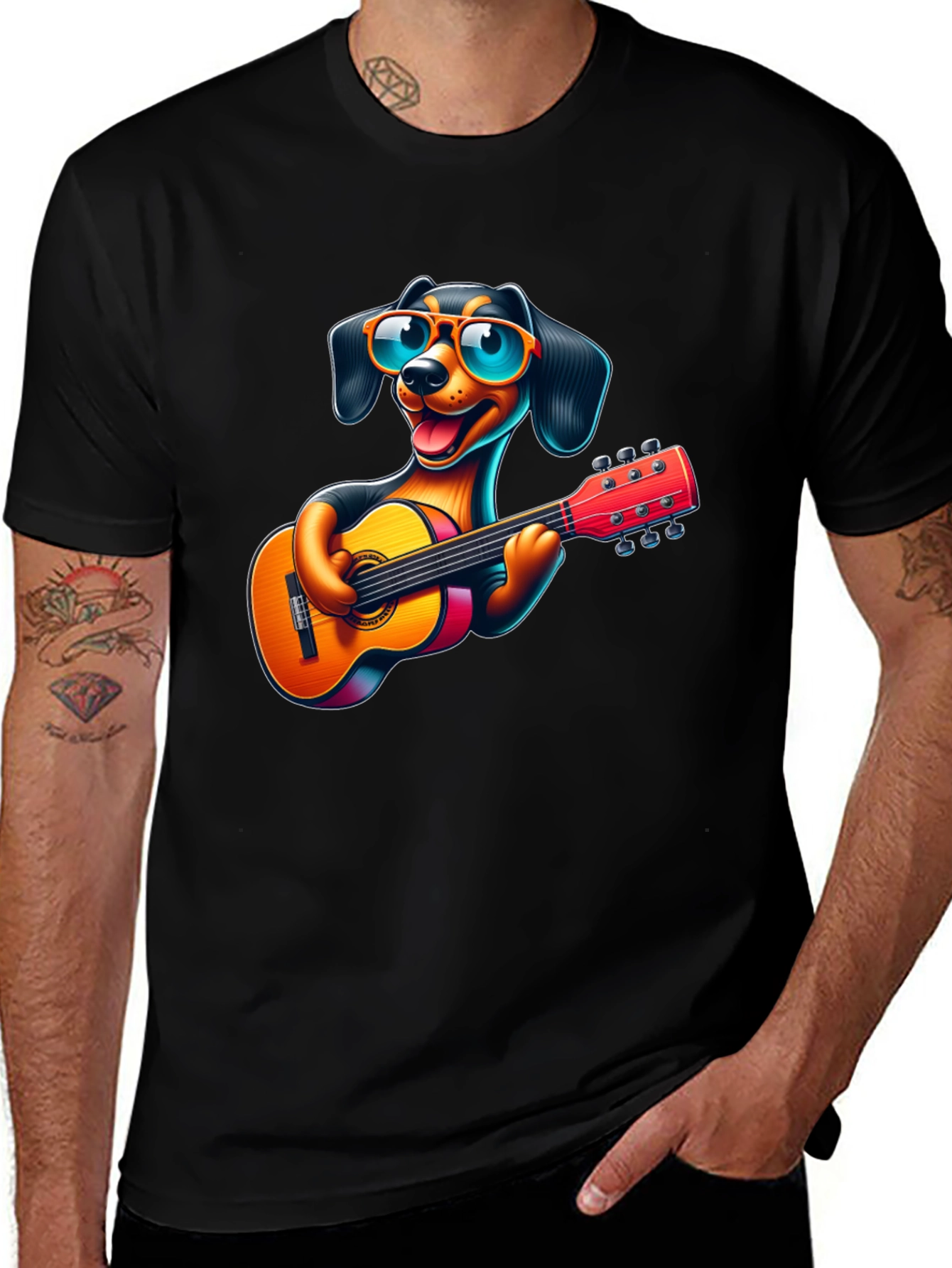Variant 20 of Cool Dog Guitarist T-Shirt