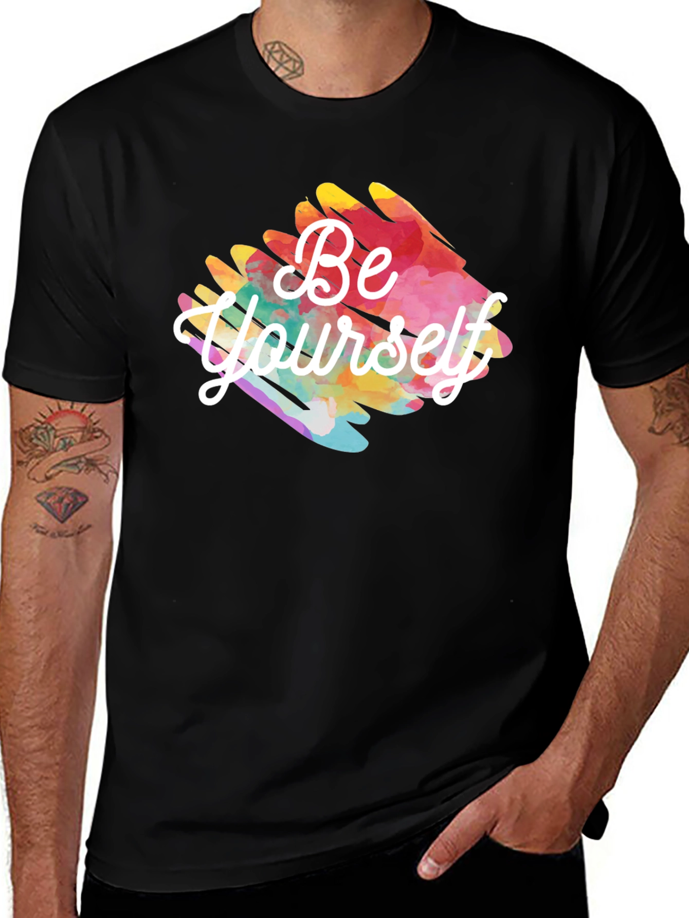 Variant 15 of Be Yourself Black Graphic Tee