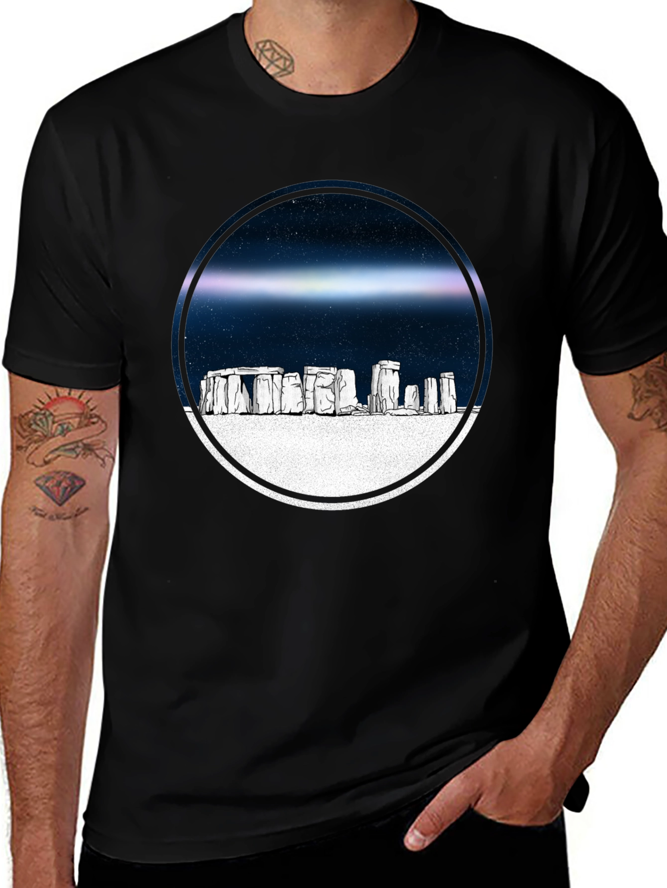 Variant 7 of Stonehenge Graphic Tee - Celestial Circle Design
