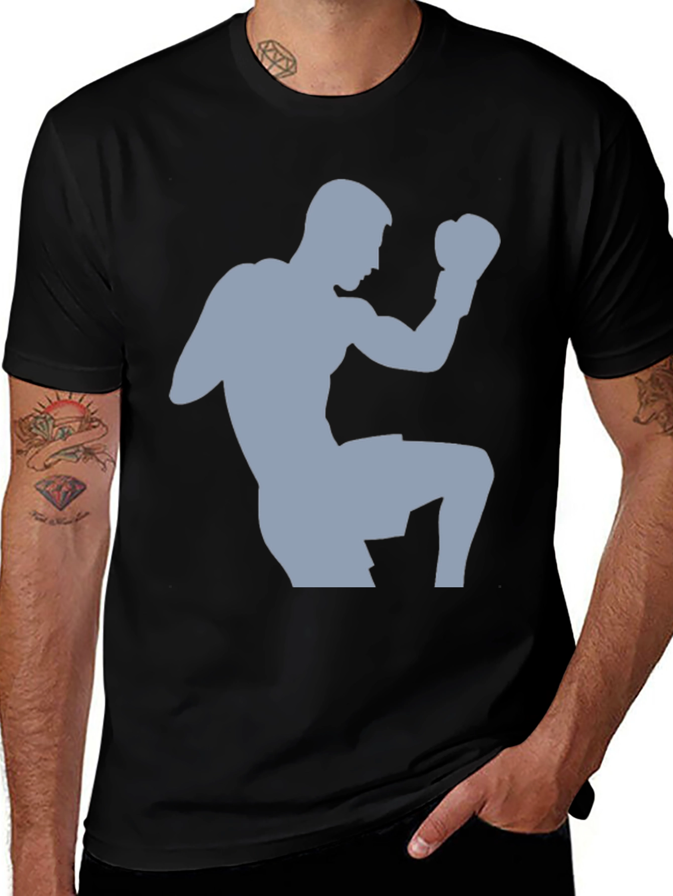 Martial Arts Kickboxer Black T-Shirt