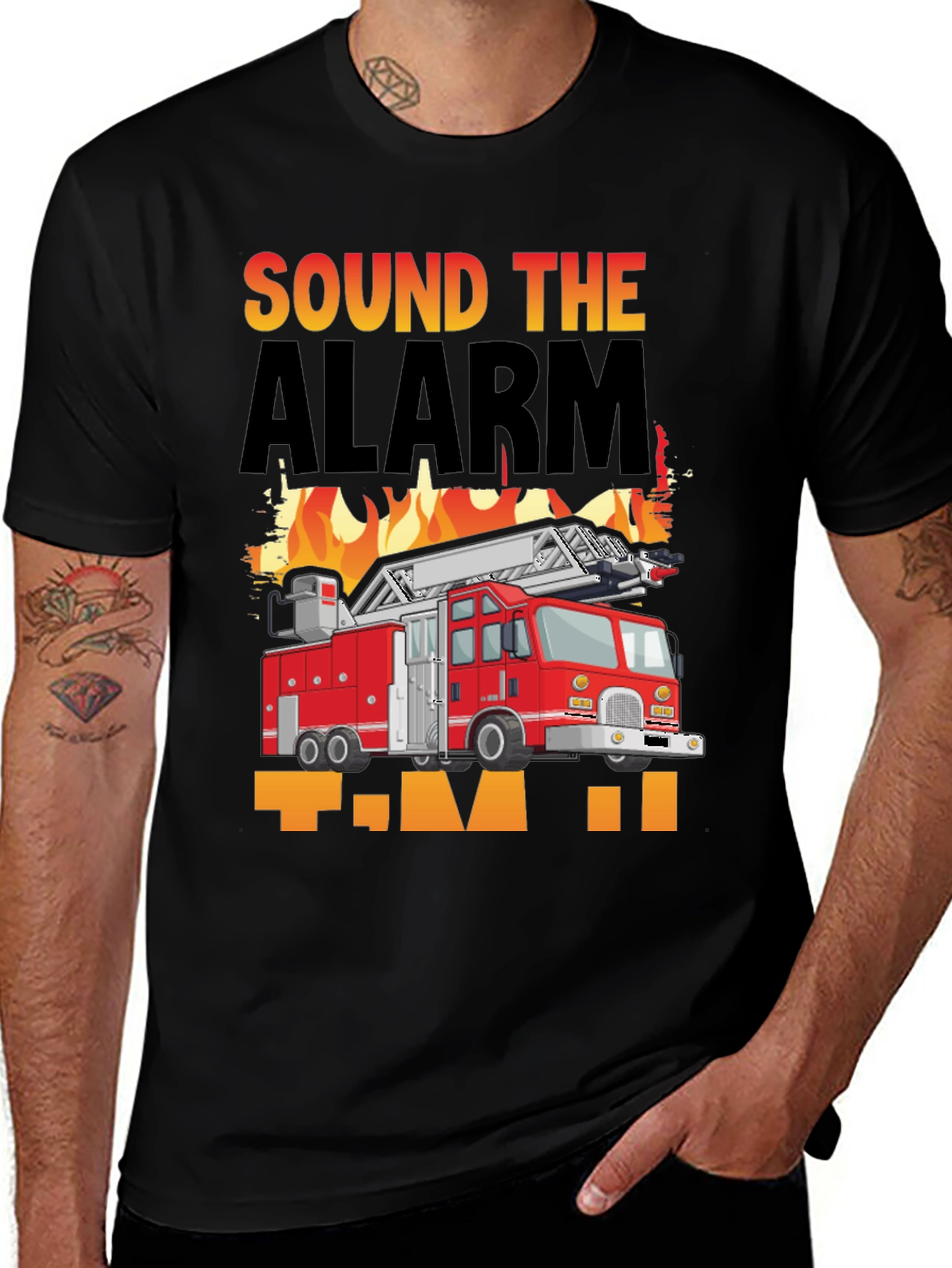 Variant 6 of Sound the Alarm Fire Truck Graphic T-Shirt