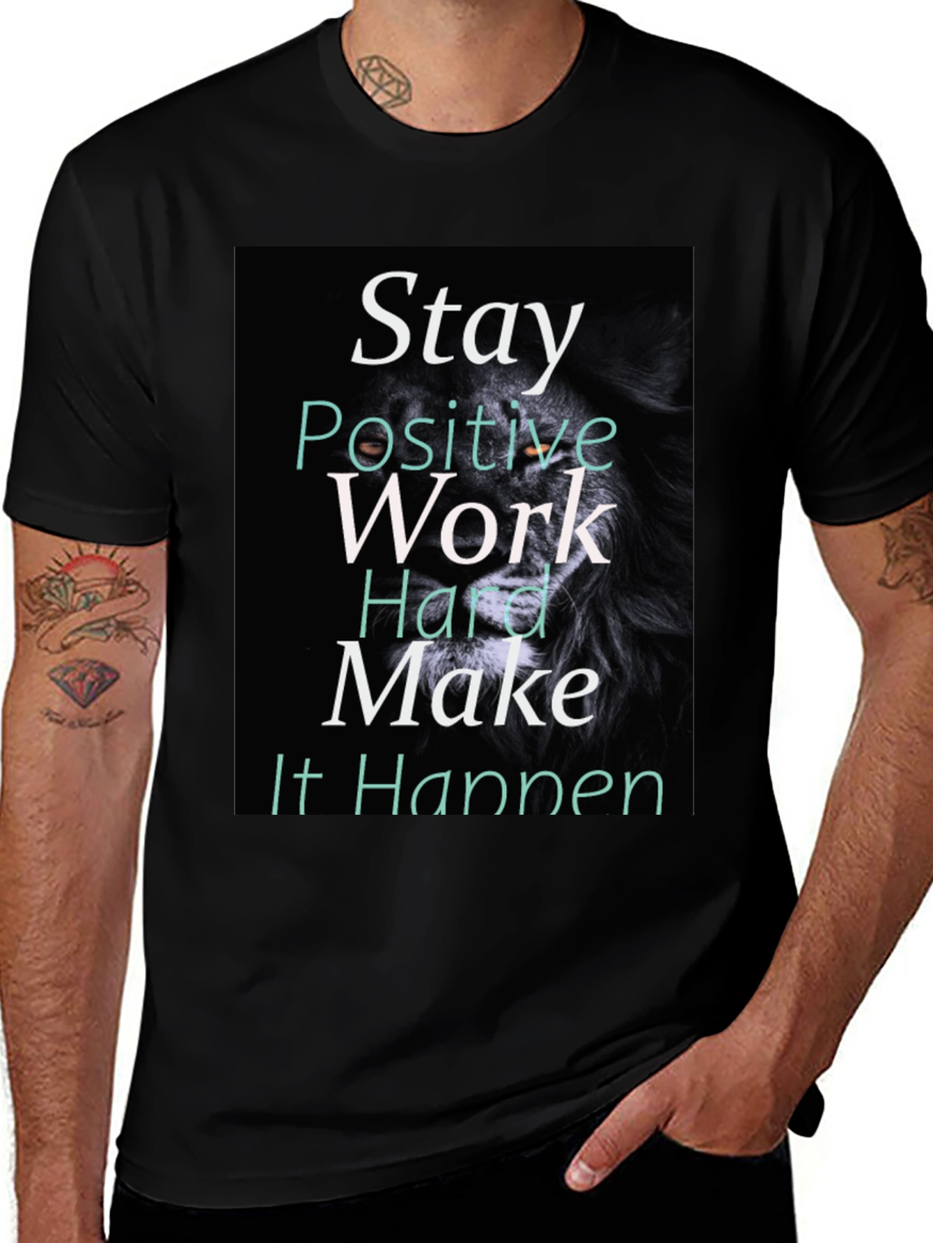 Variant 7 of Motivational Lion Graphic T-Shirt
