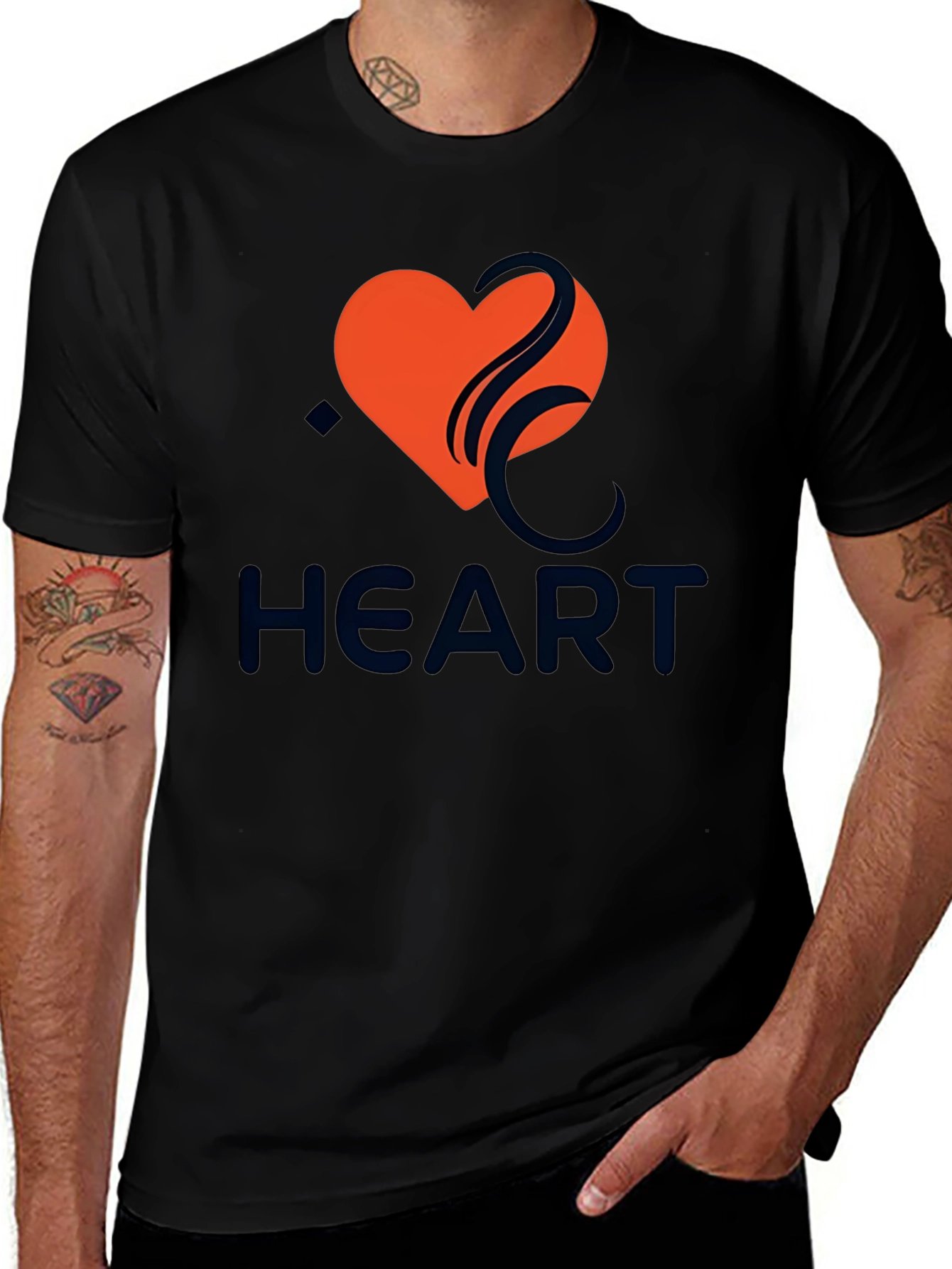 Variant 10 of I Heart Graphic Tee - Soft Black Cotton Blend