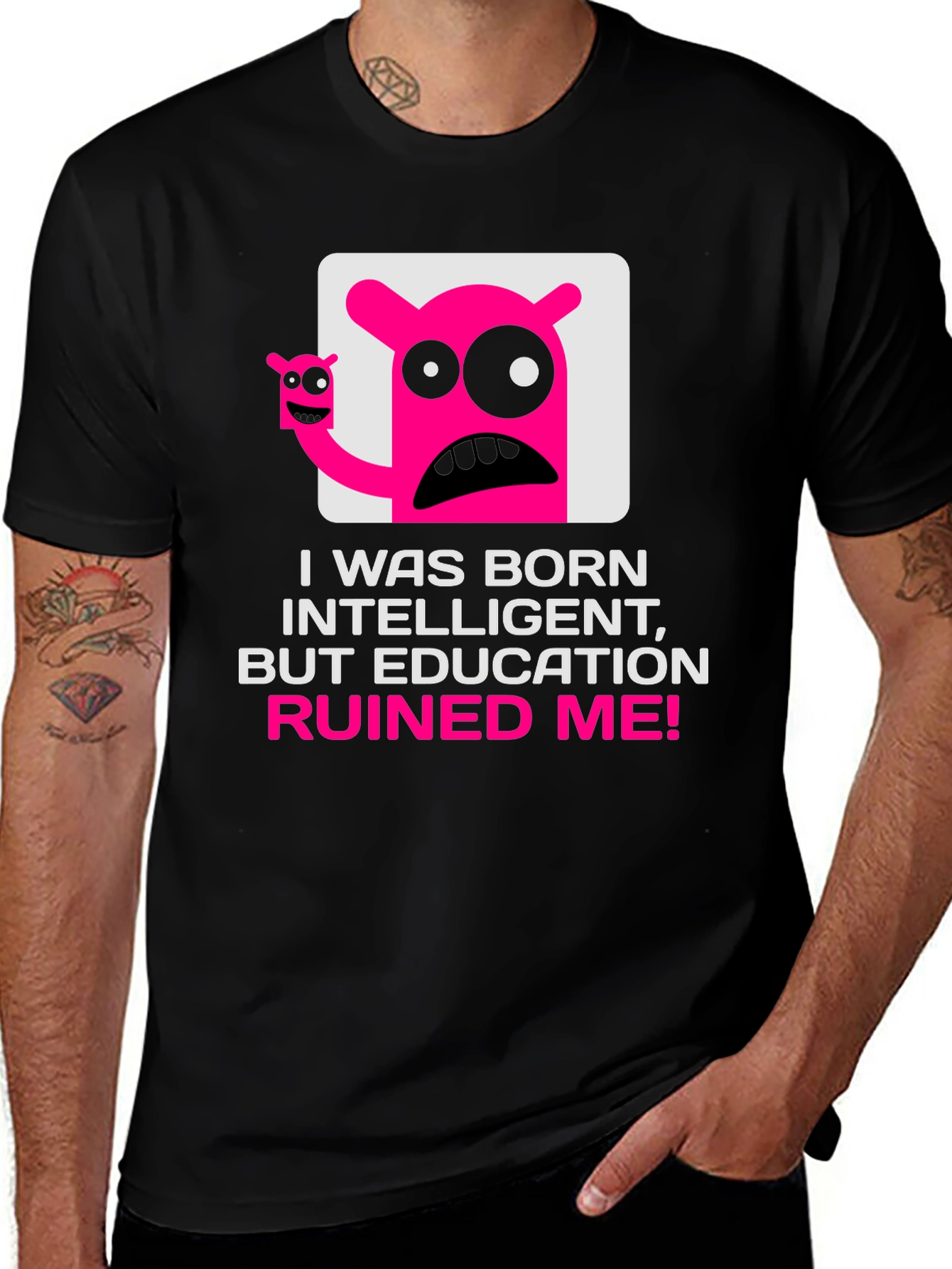 Variant 7 of Intelligent Ruined by Education Graphic T-Shirt