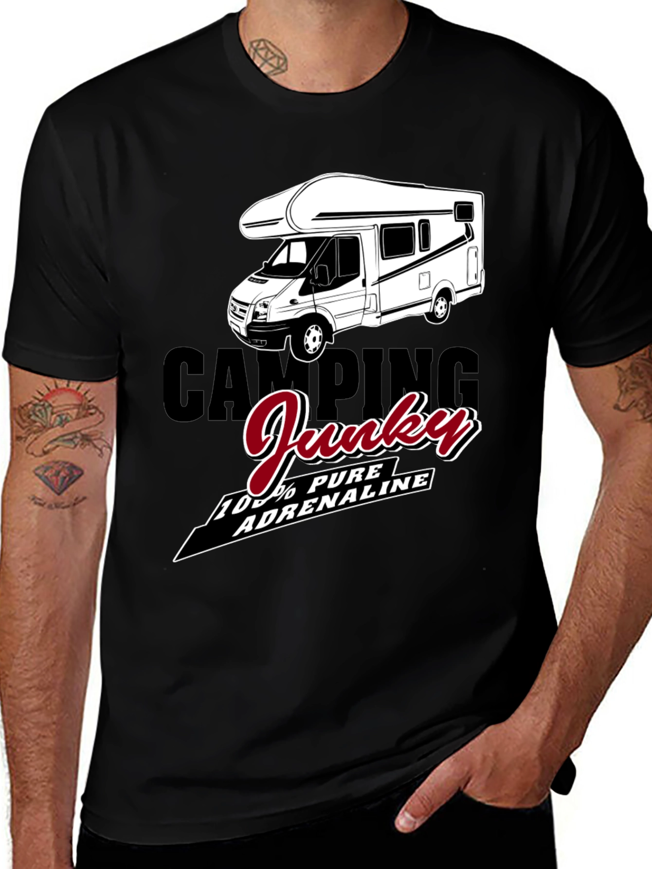 Variant 7 of Camping Junky T-Shirt - 100% Pure Adrenaline