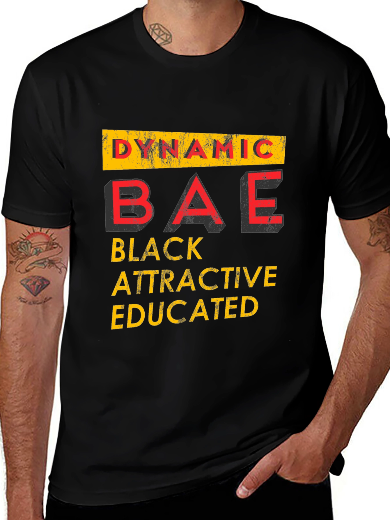 Variant 5 of Dynamic BAE Graphic Tee - Black Attractive Educated