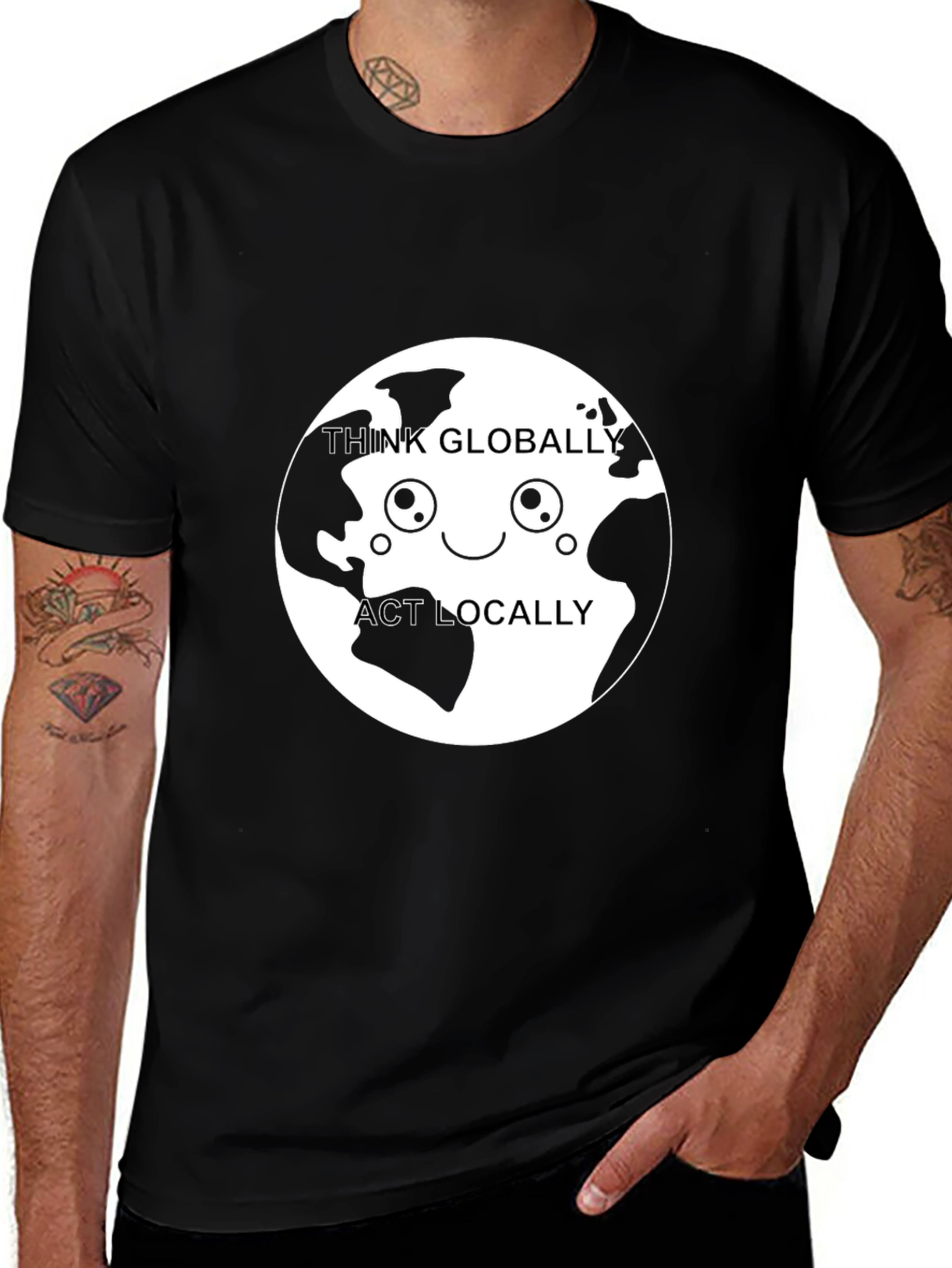 Variant 5 of Think Globally Act Locally Graphic Tee