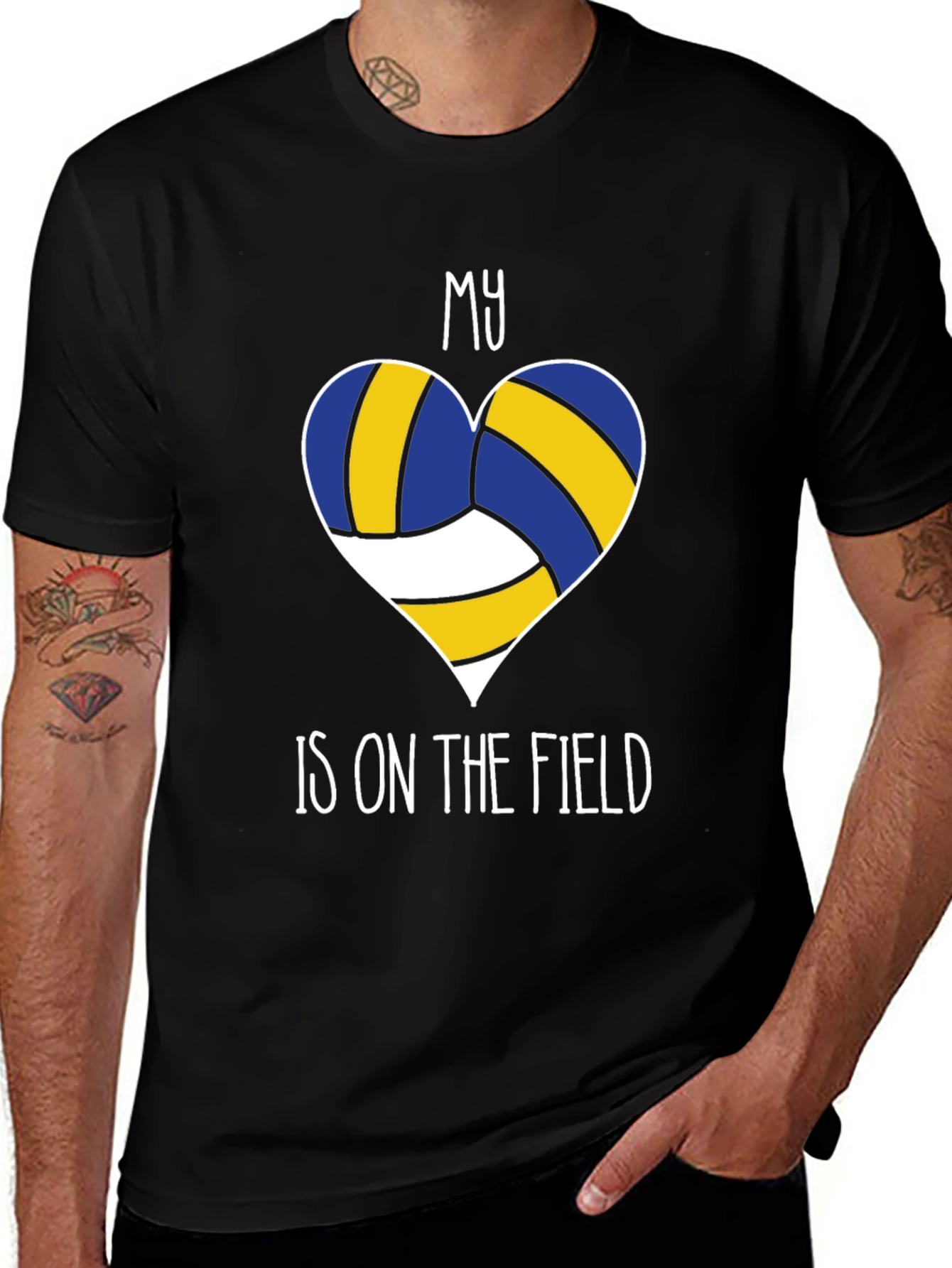 Variant 20 of Volleyball Heart T-Shirt - My Heart is on the Field