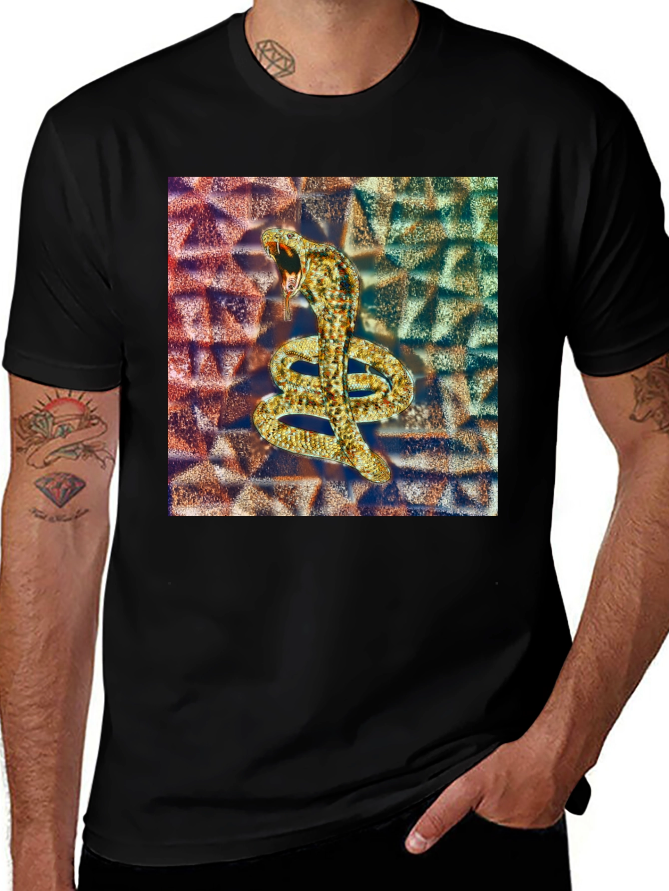 Variant 15 of Cobra Graphic Tee - Men's Black T-Shirt