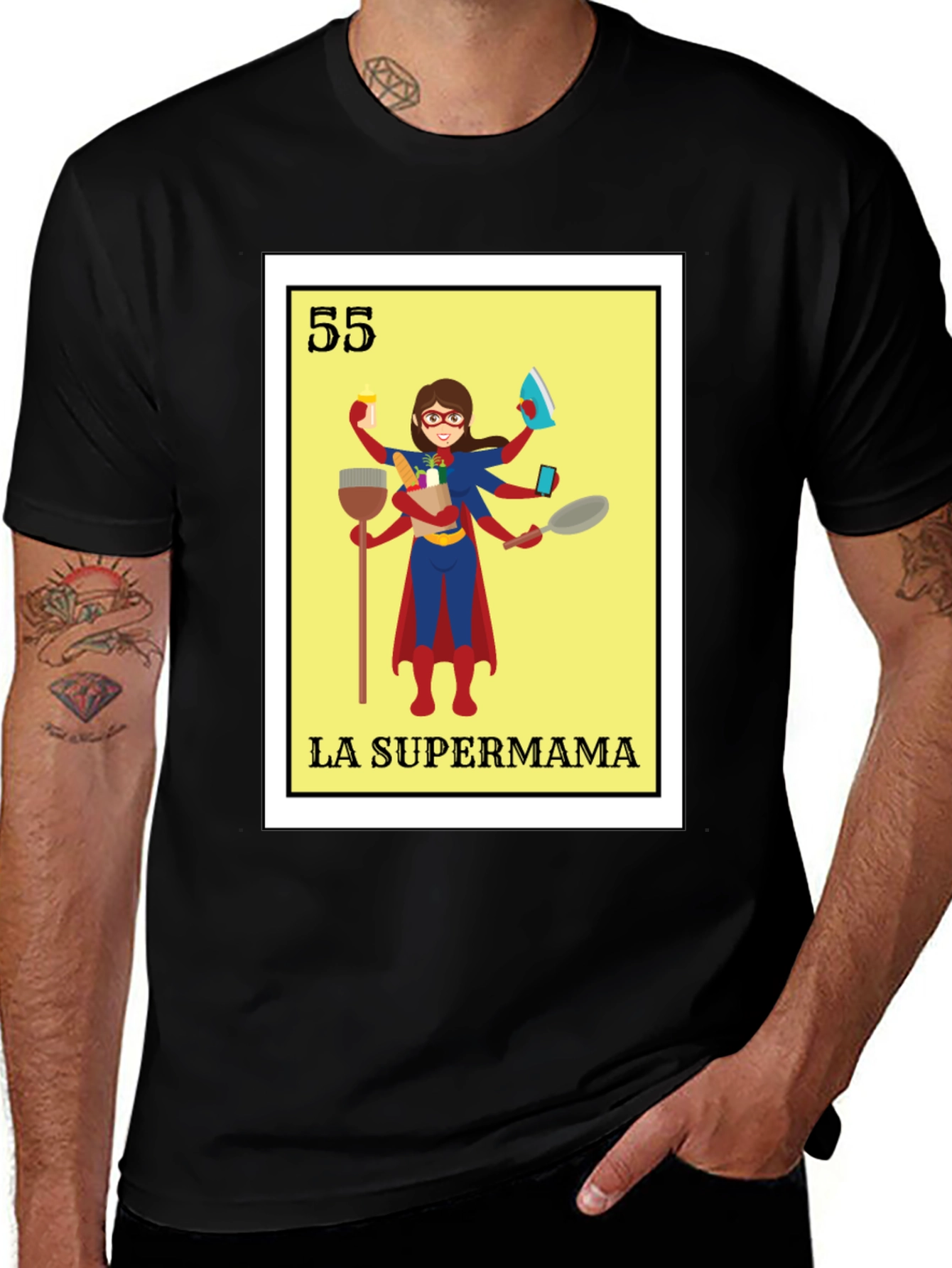 Variant 22 of La Supermama T-Shirt - Super Hero Mom Tee