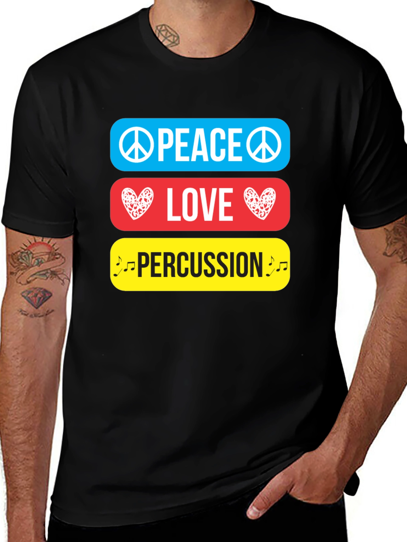 Peace Love Percussion Graphic T-Shirt