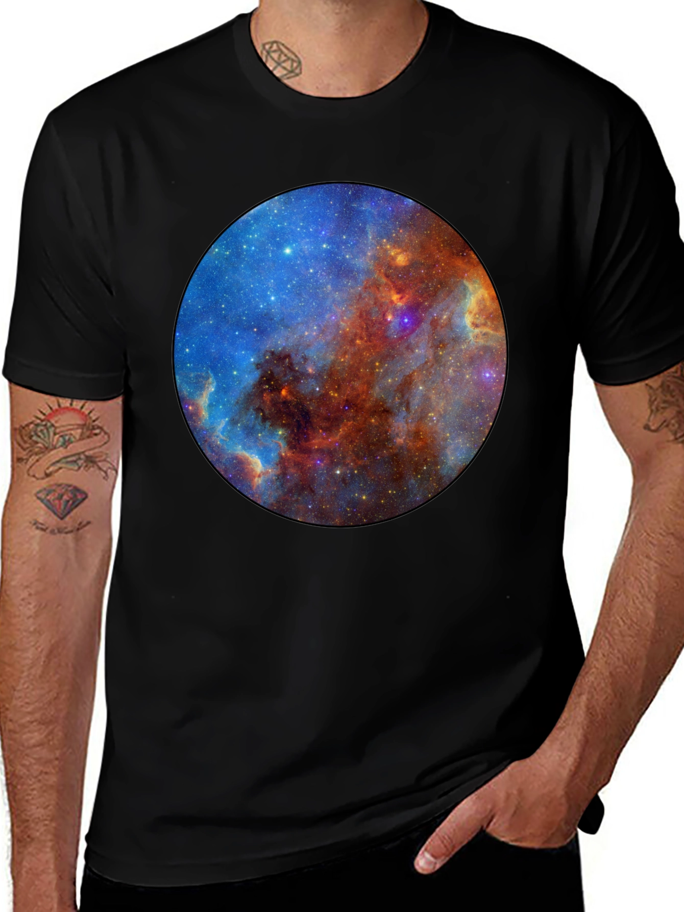 Variant 10 of Nebula Graphic Tee - Black Cotton Blend