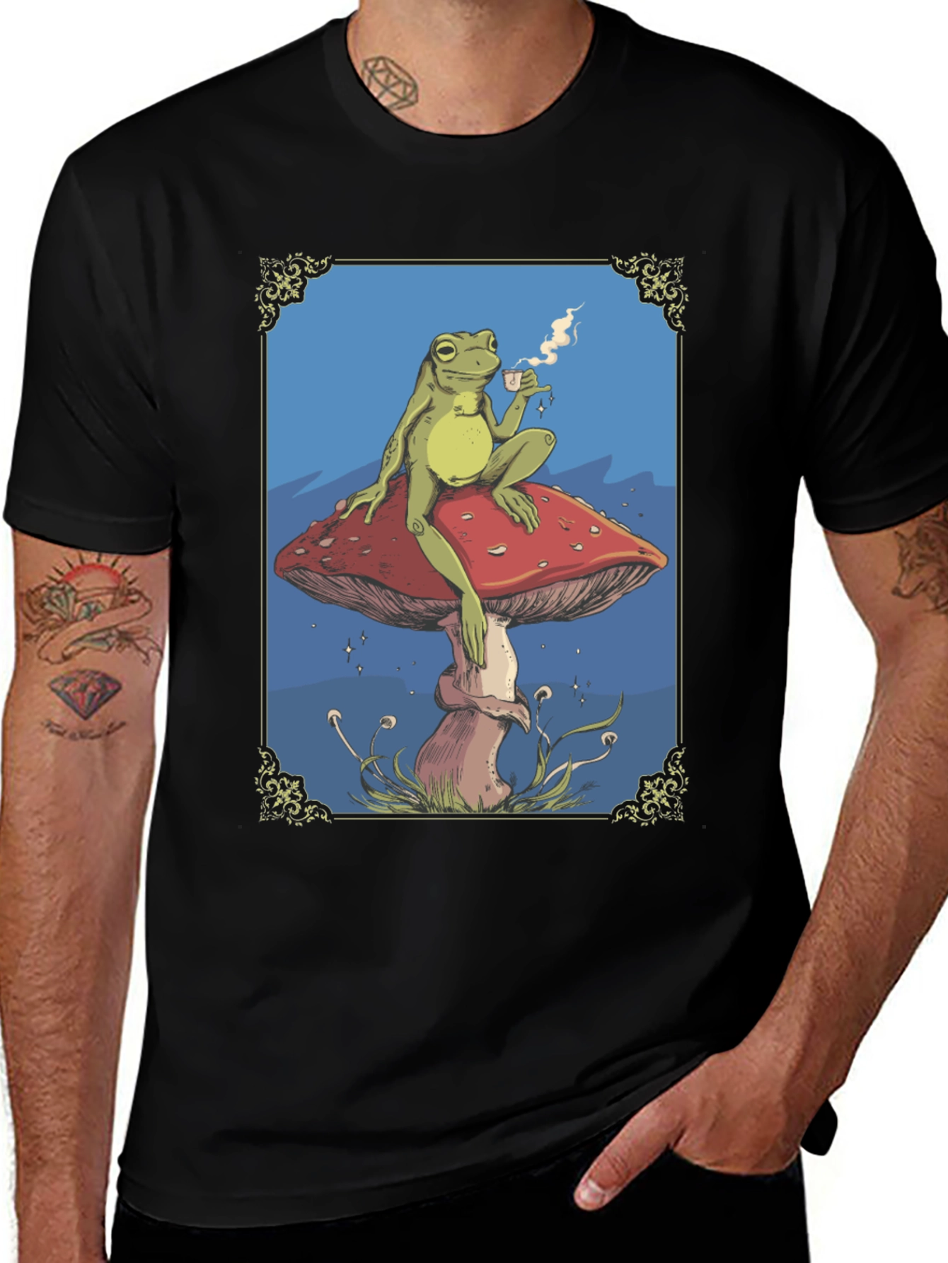 Variant 12 of Frog on Mushroom T-Shirt - Whimsical Relaxed Fit