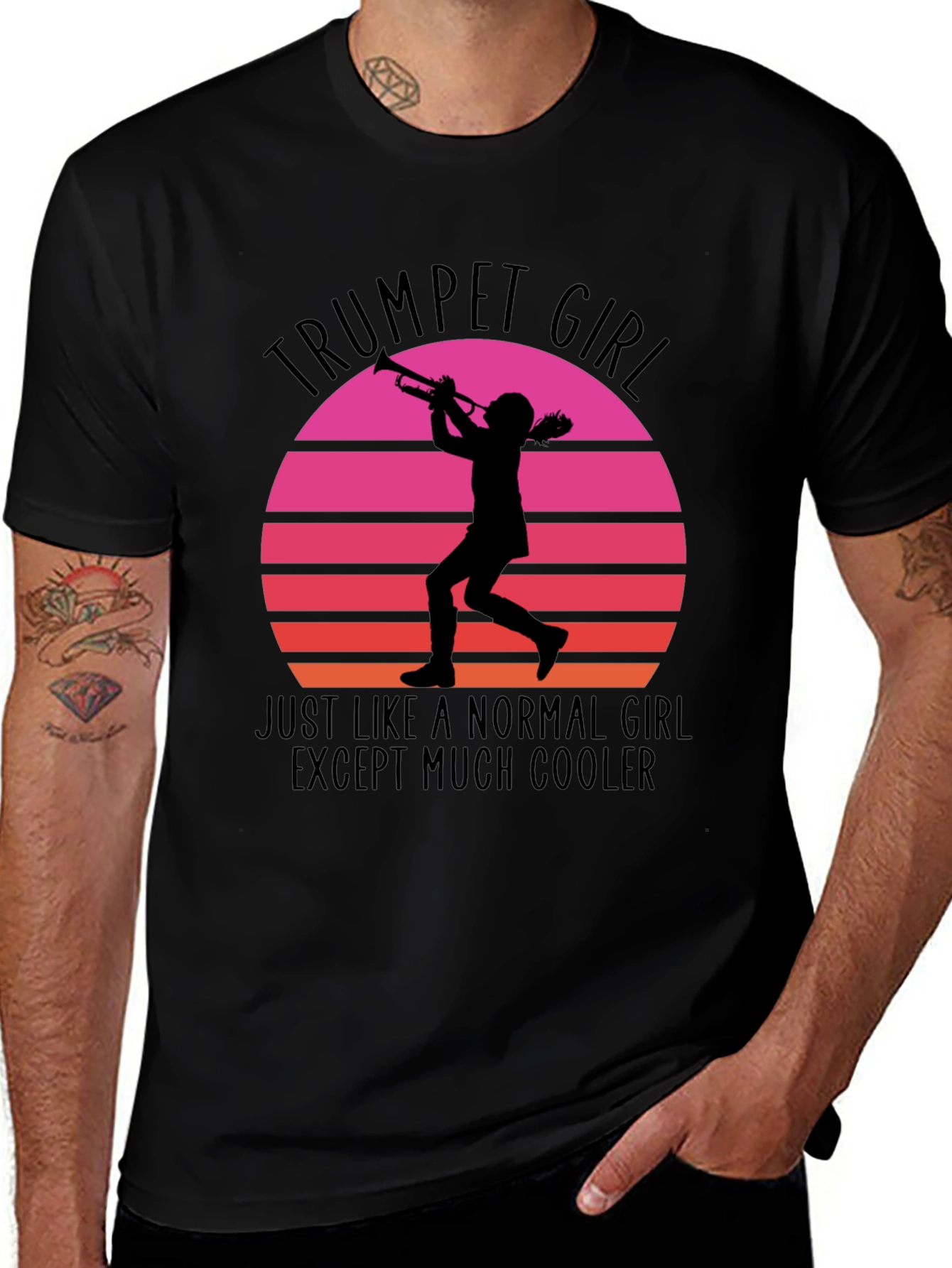 Variant 27 of Trumpet Girl Sunset Graphic Tee