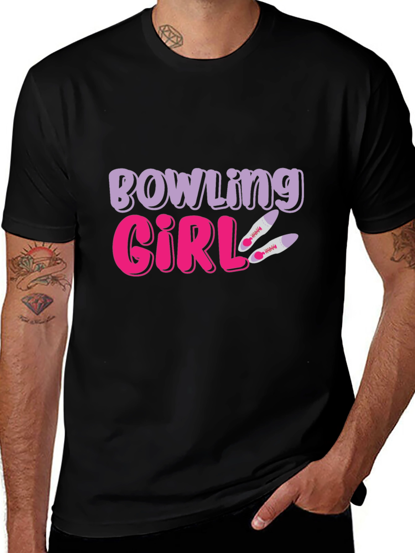 Variant 9 of Bowling Girl Graphic Tee - Novelty T-Shirt