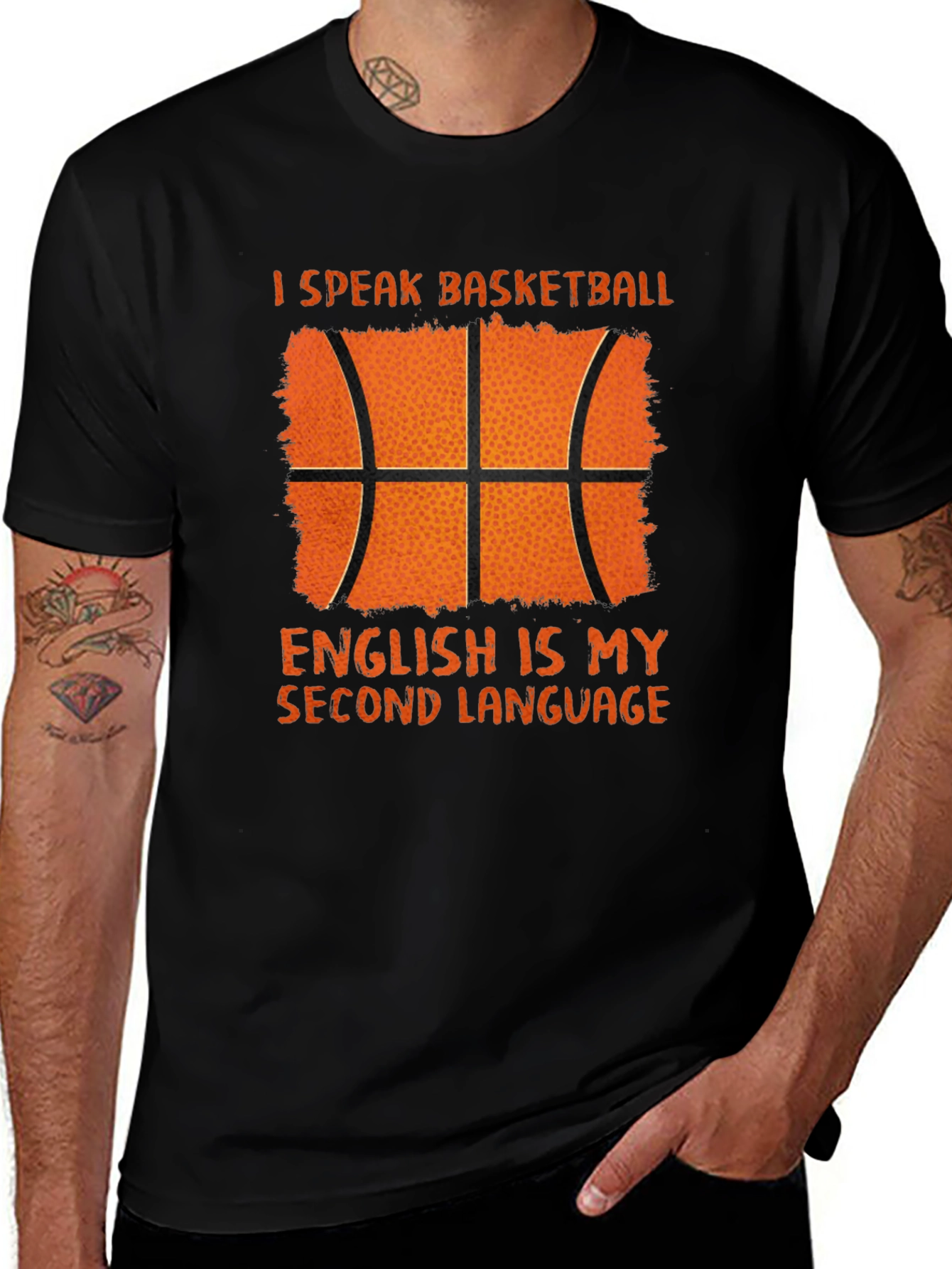 Variant 15 of Basketball Second Language Graphic T-Shirt
