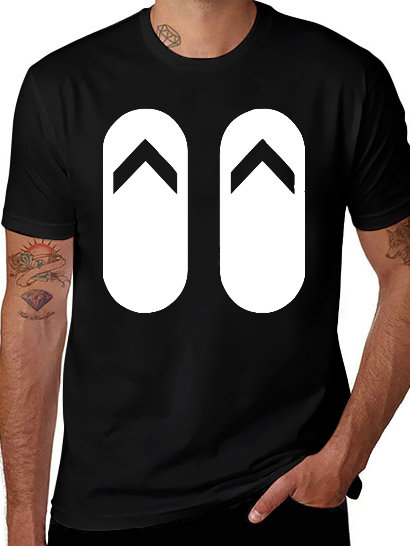 Variant 25 of Flip Flop Graphic Black T-Shirt